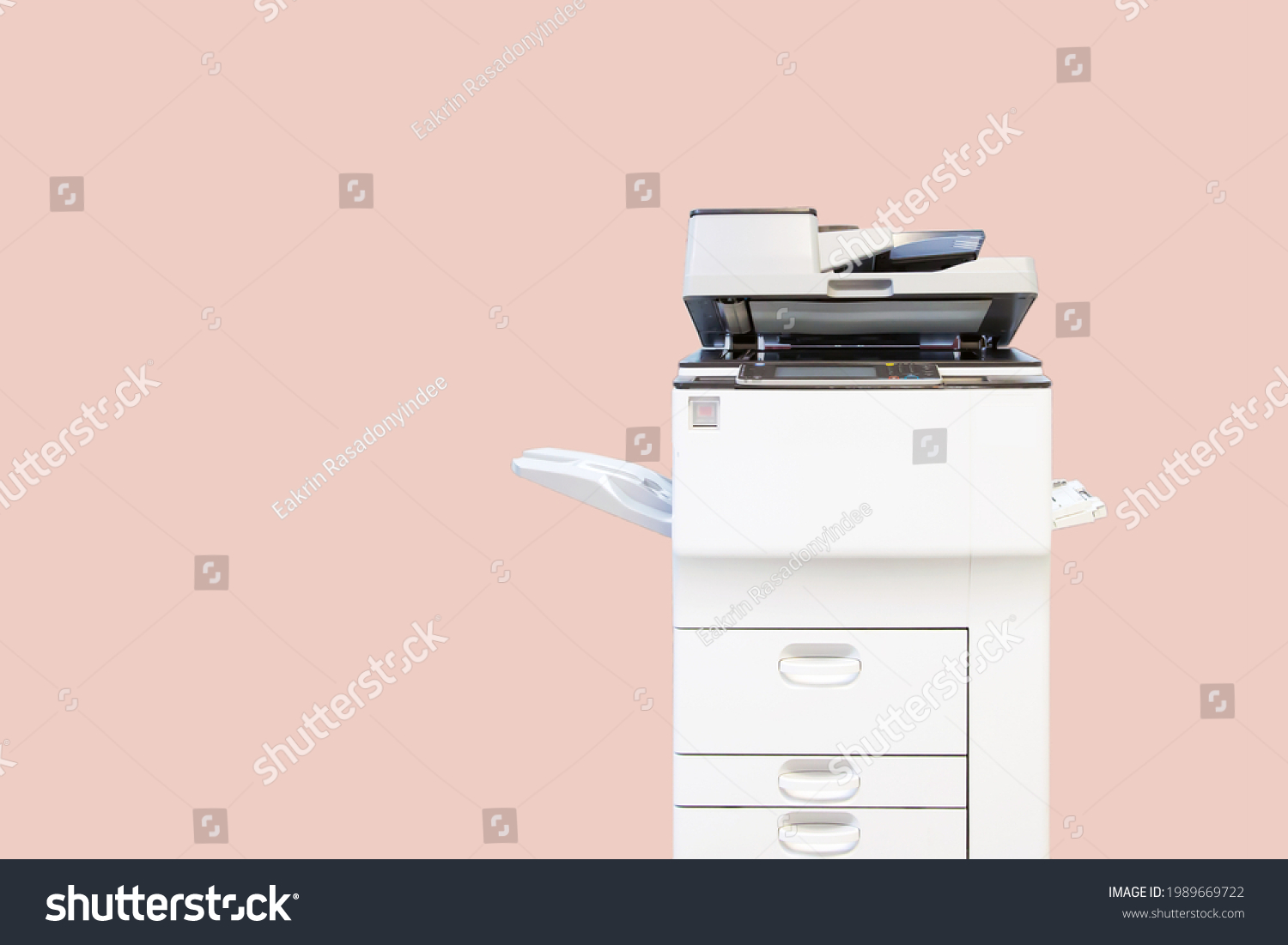 Copier printer, Close up the photocopier or photocopy machine for scanning document printing sheet or copy paper and xerox. #1989669722