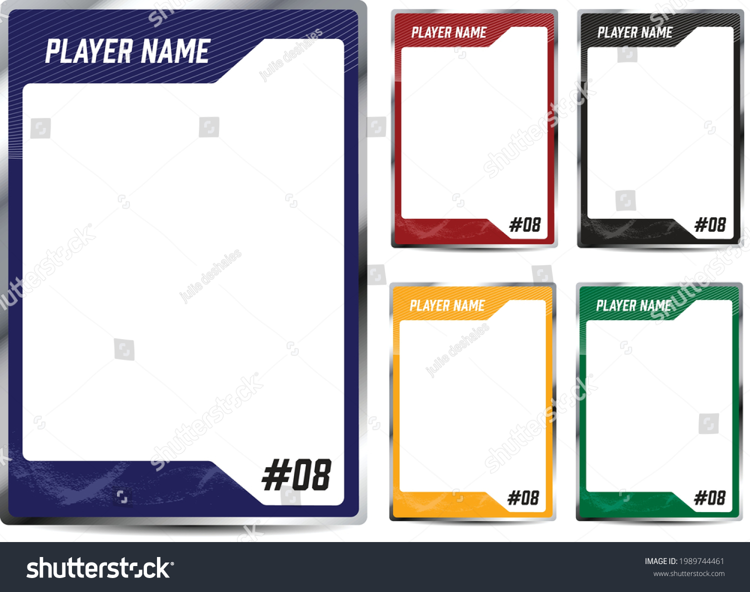 Hockey player trading card frame border template design flyer #1989744461