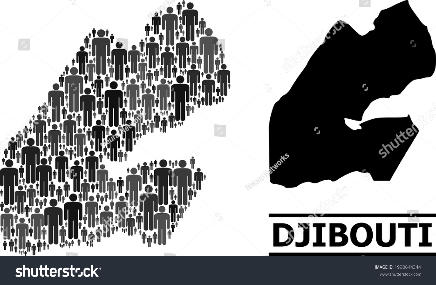 Map Of Djibouti For Demographics Agitation Royalty Free Stock Vector   Avopix 1990644344 