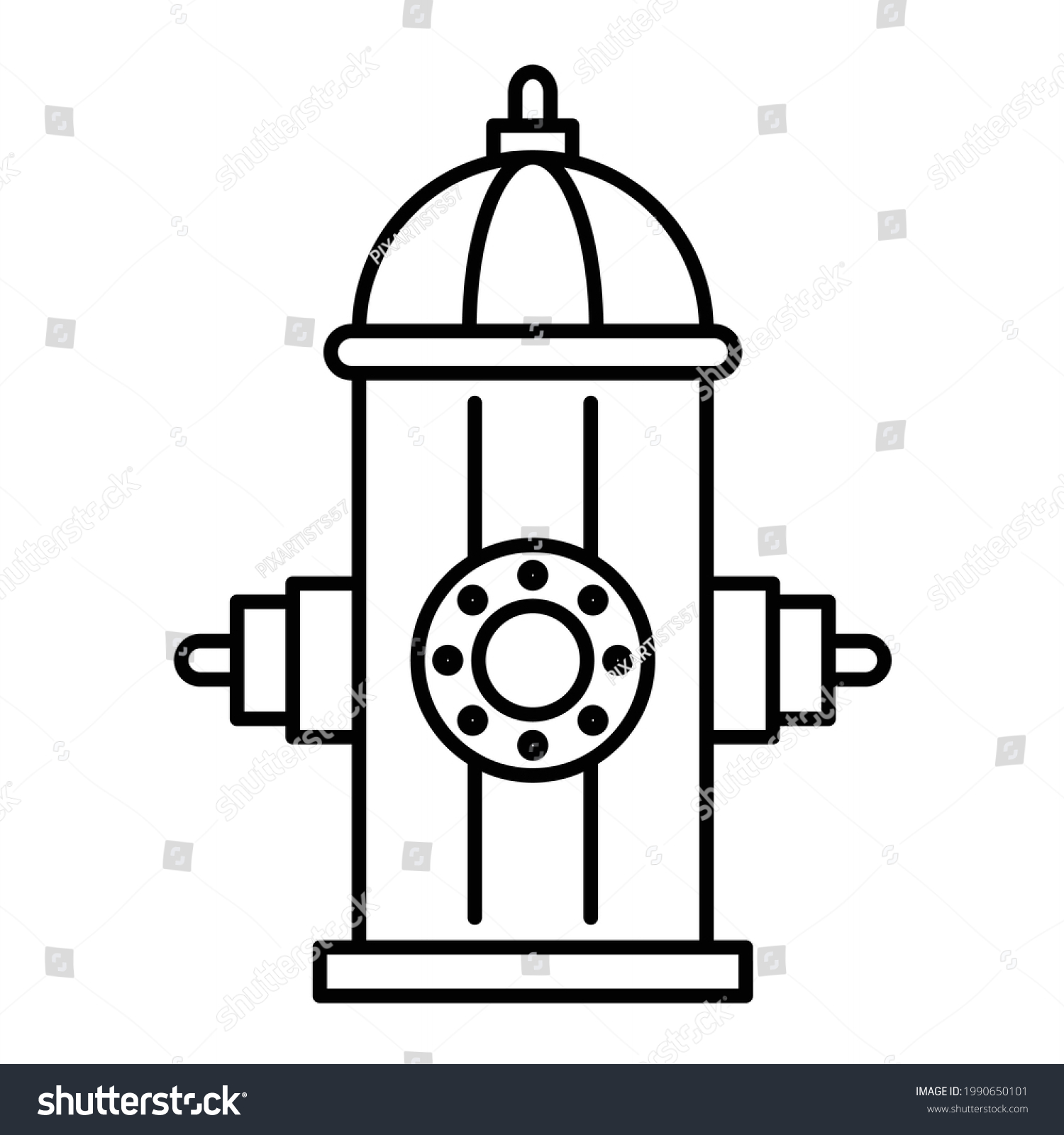 Vector Fire Hydrant Outline Icon Design - Royalty Free Stock Vector ...