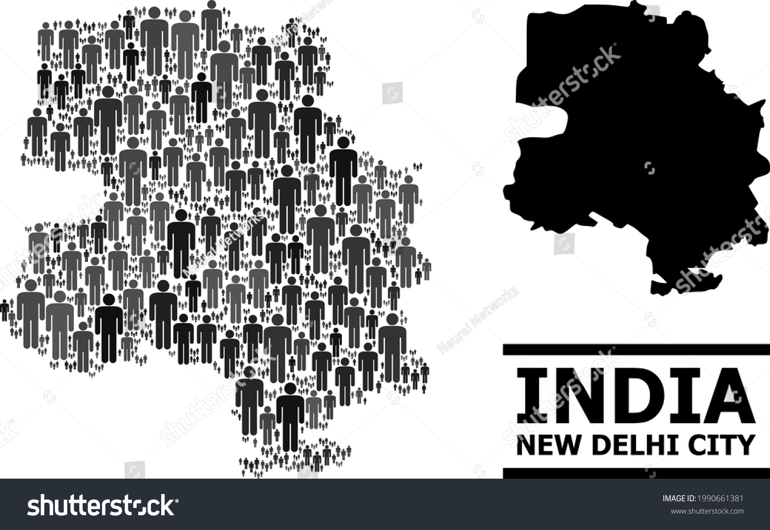 Map Of New Delhi City For Political Propaganda. - Royalty Free Stock ...