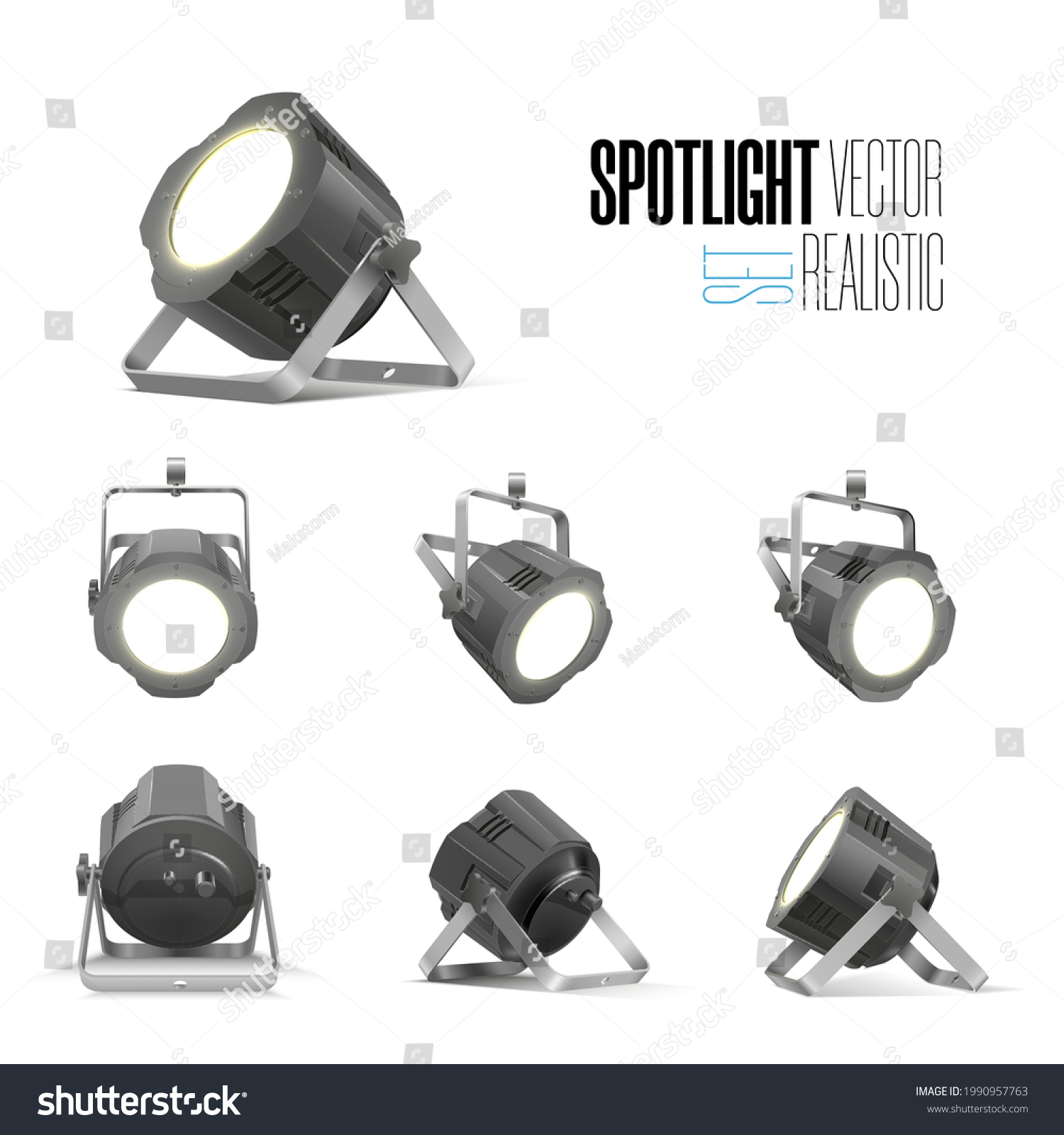 Lighting equipment set for an interview of a show contest or exhibition pavilion. #1990957763