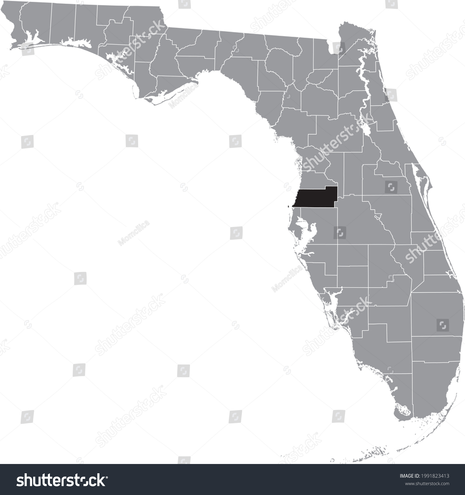 Black highlighted location map of the US Pasco - Royalty Free Stock ...