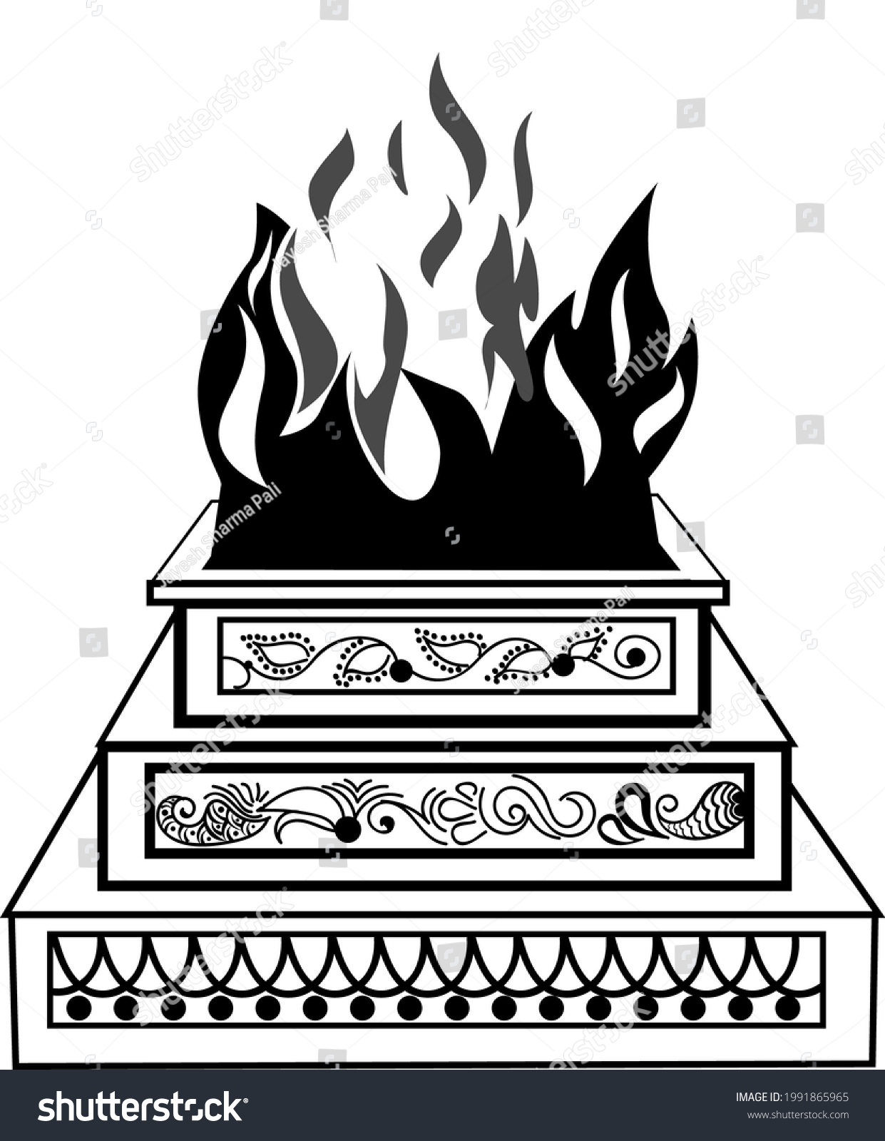 INDIAN WEDDING DECORATIVE HAWAN DESIGN. - Royalty Free Stock Vector ...