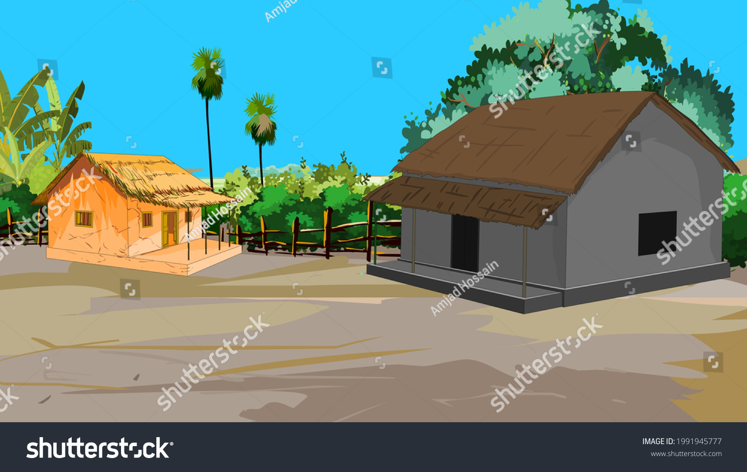Village in two House illustration  #1991945777