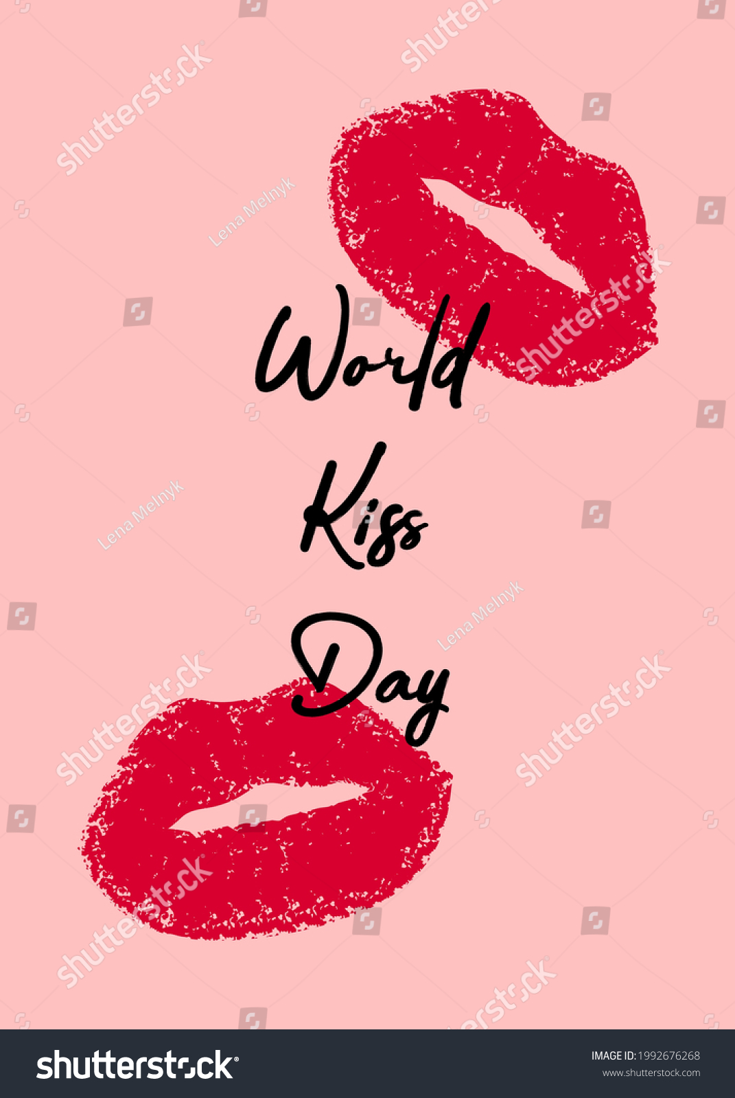 World kiss day. Template for card, poster, flyer - Royalty Free Stock ...