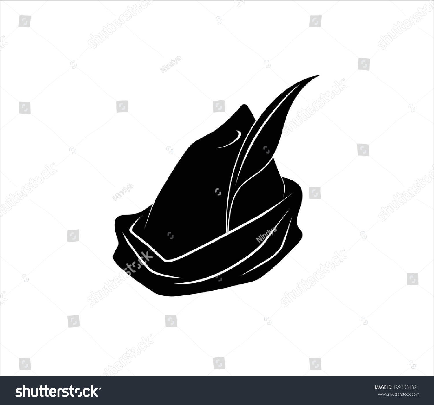 Vector Robin Hood Hat Cartoon Illustration - Royalty Free Stock Vector ...