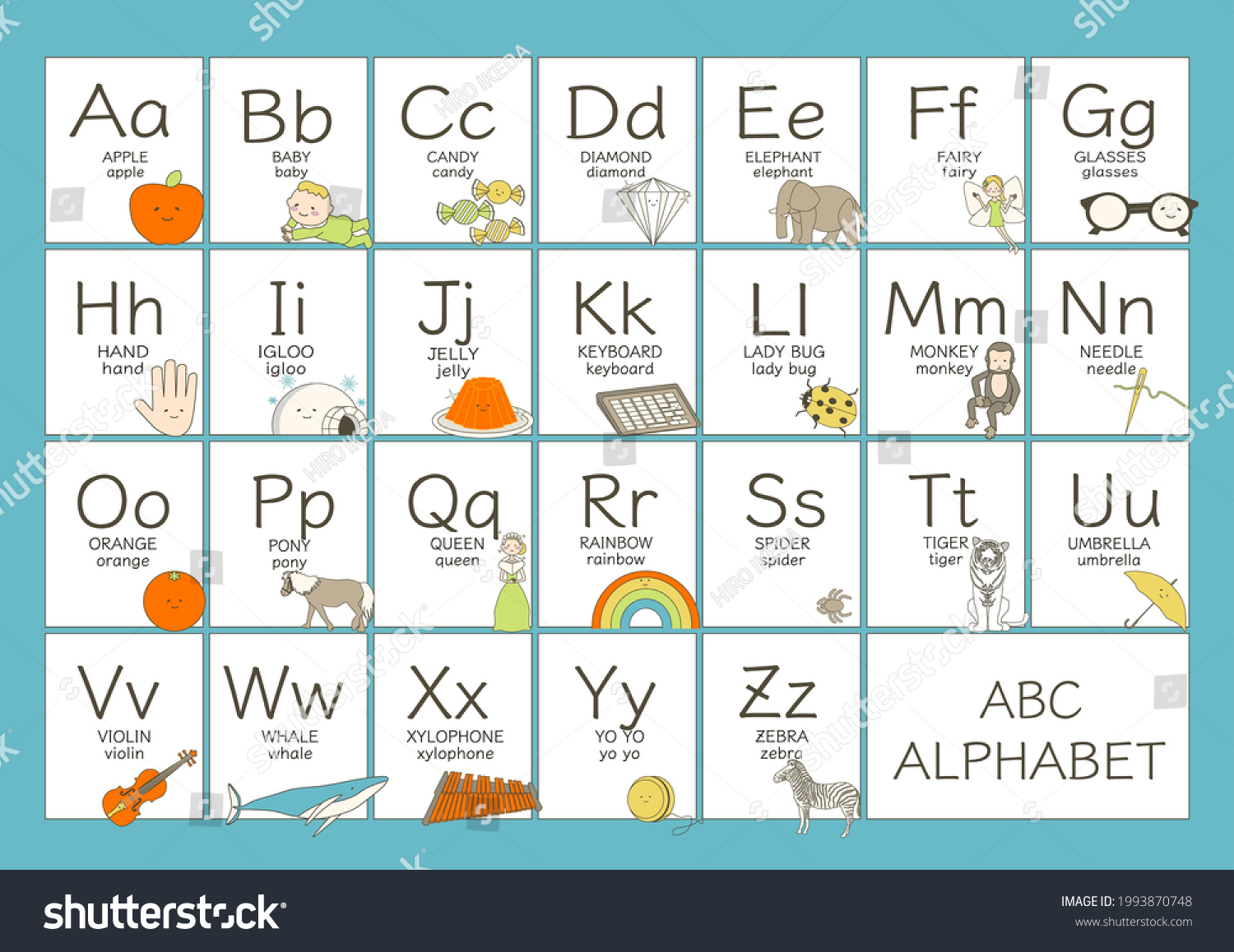 ABC alphabet phonics simple illustration - Royalty Free Stock Vector ...