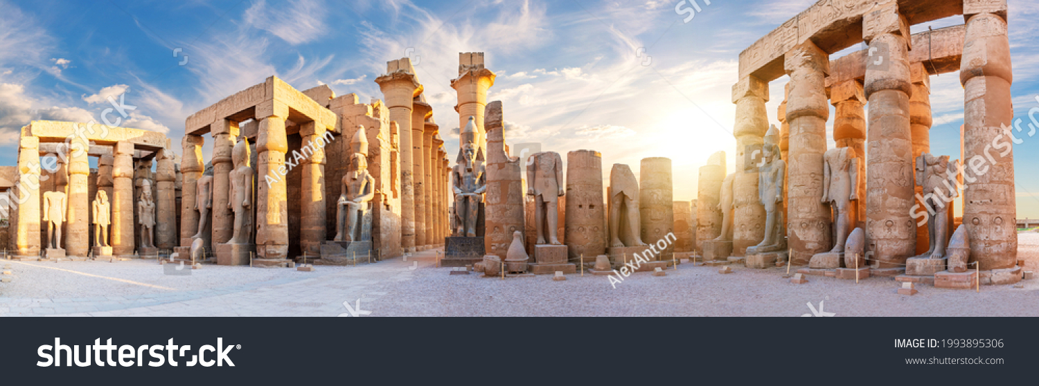 Ancient Luxor Temple view, sunset panorama, Egypt #1993895306