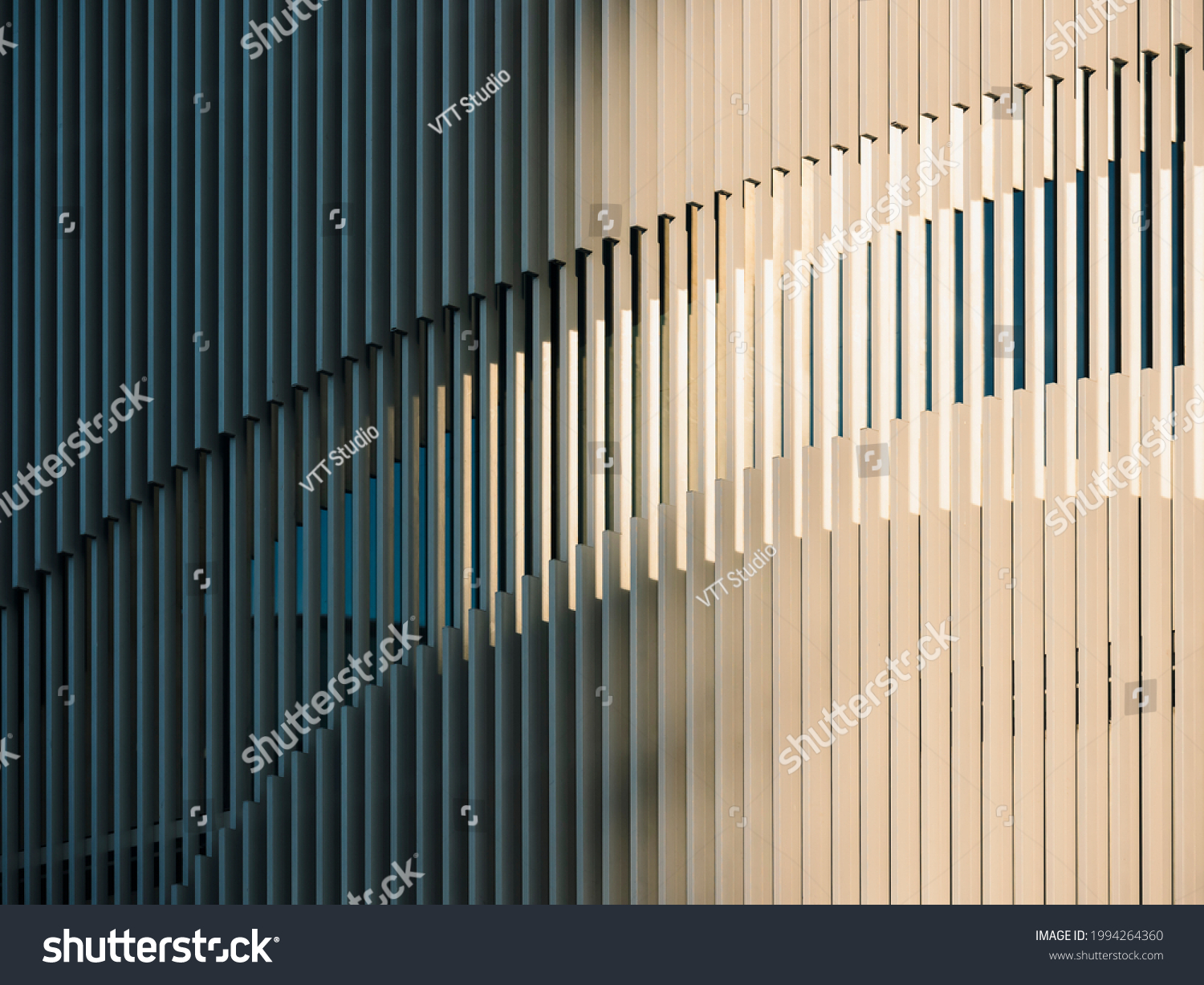 Metal pattern Architecture details Modern building facade shade lighting #1994264360