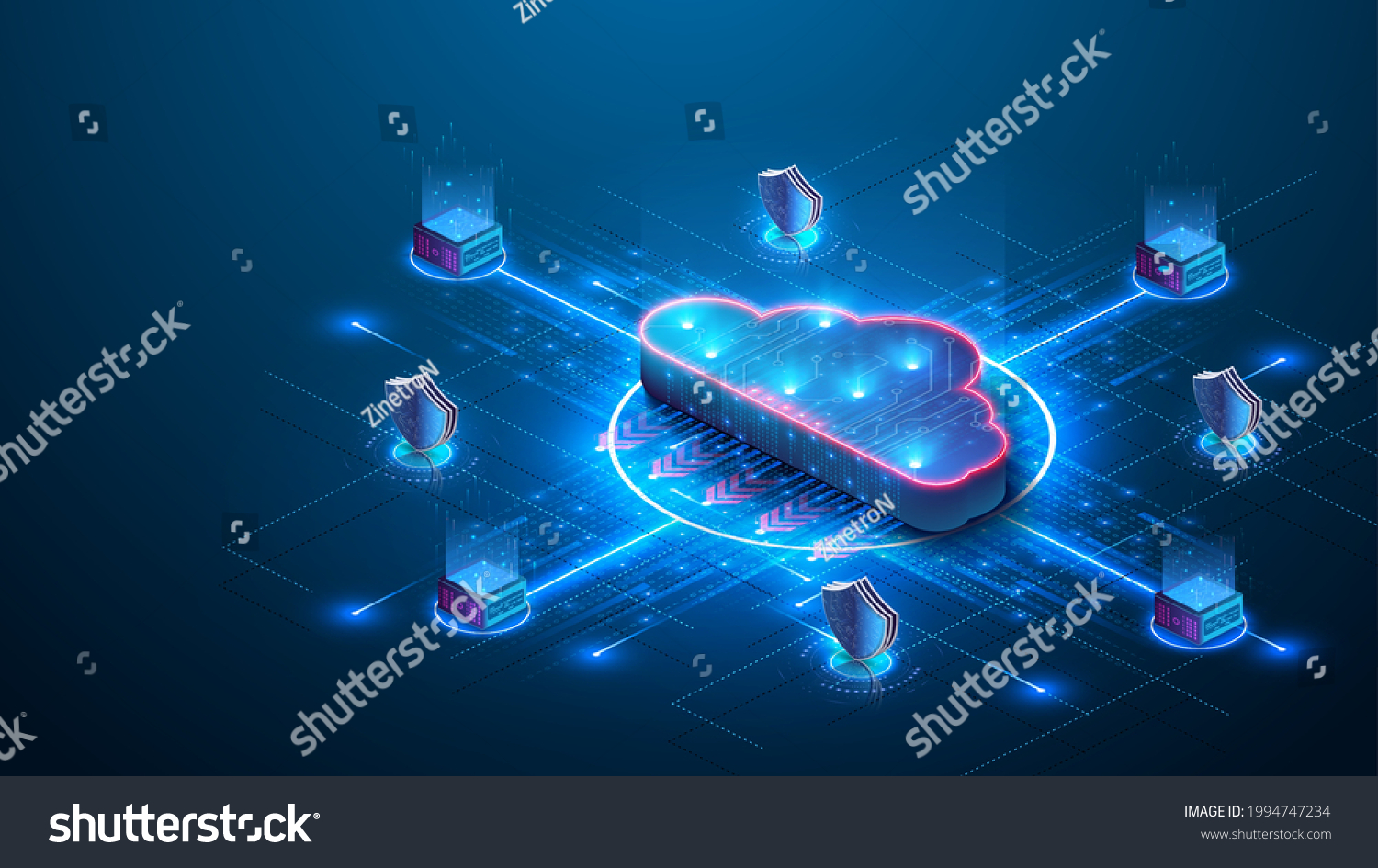 Cloud storage. A digital service or application that transfers data to a server or hosting service. Data transfer protection and data center connection network. Web-based cloud. Vector illustration #1994747234