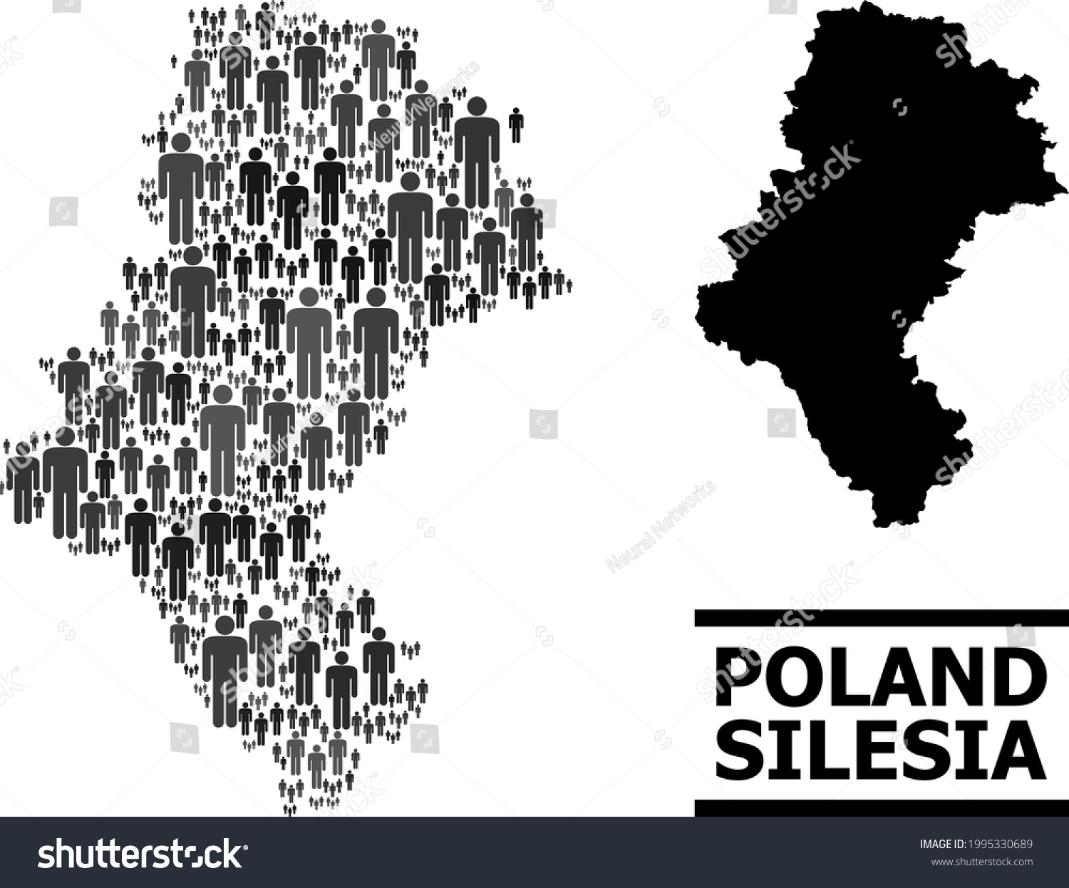 Map of Silesia Province for demographics - Royalty Free Stock Vector ...