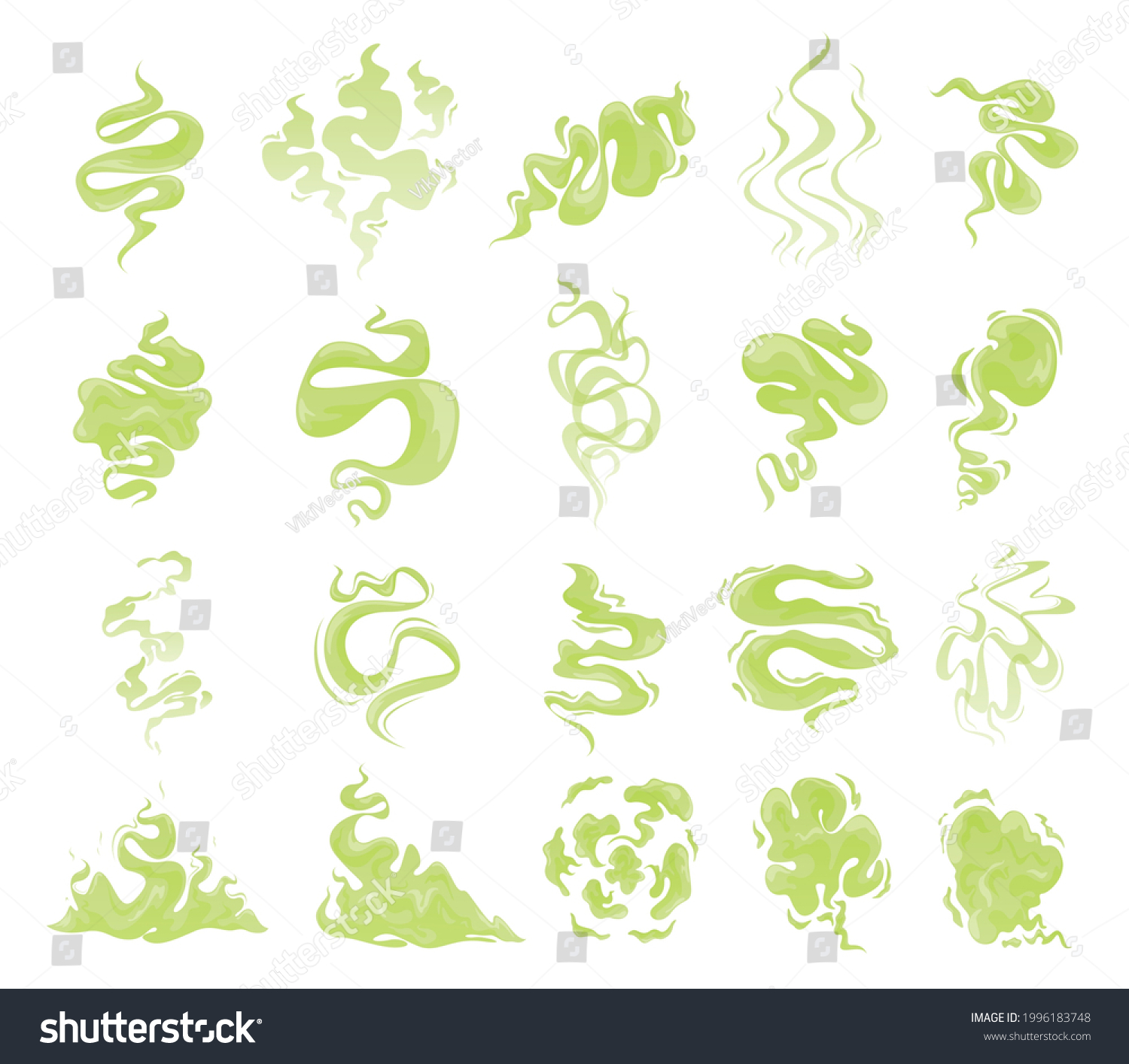 Collection of bed green clouds of unpleasant - Royalty Free Stock ...