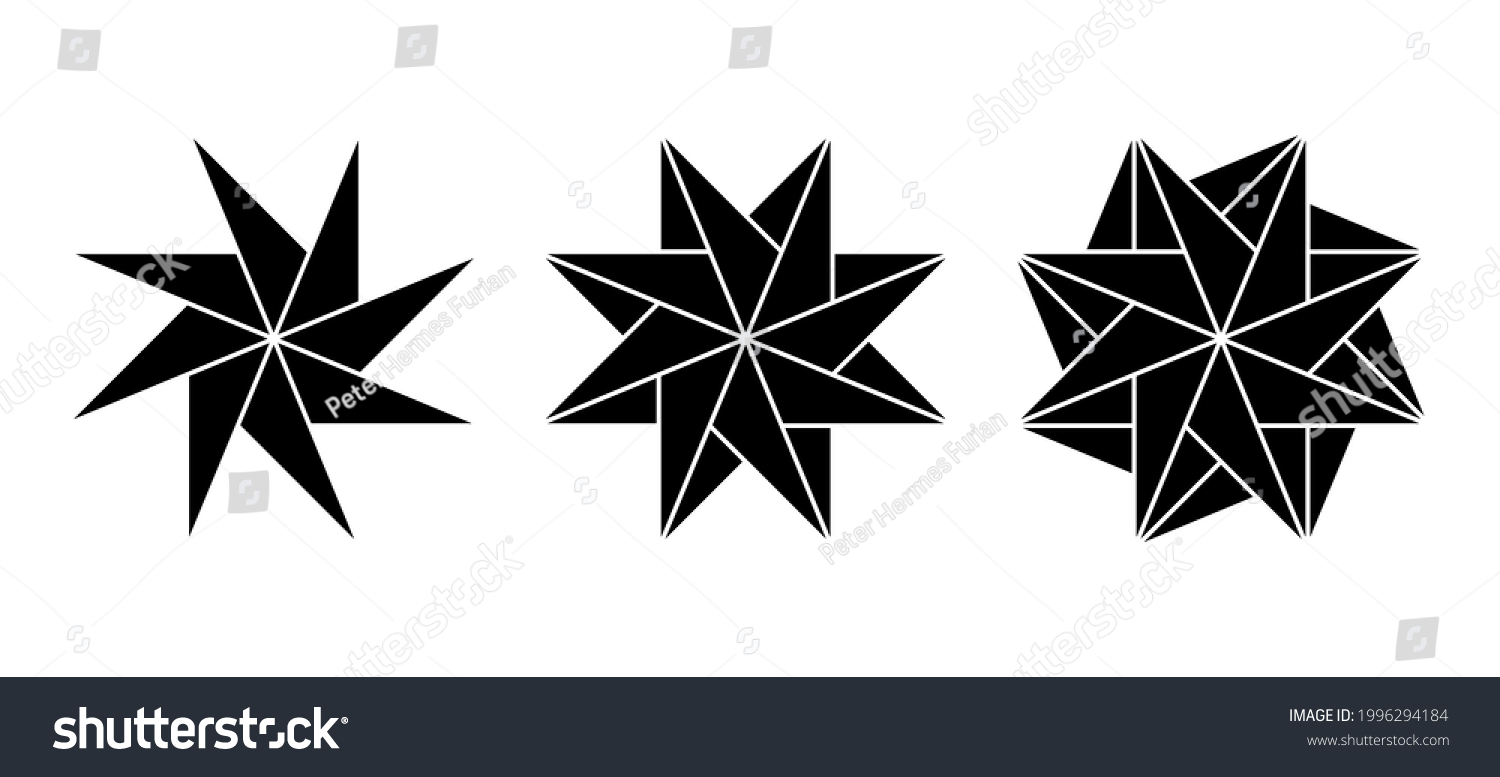 Pinwheel shaped eight-pointed stars made of - Royalty Free Stock Vector ...