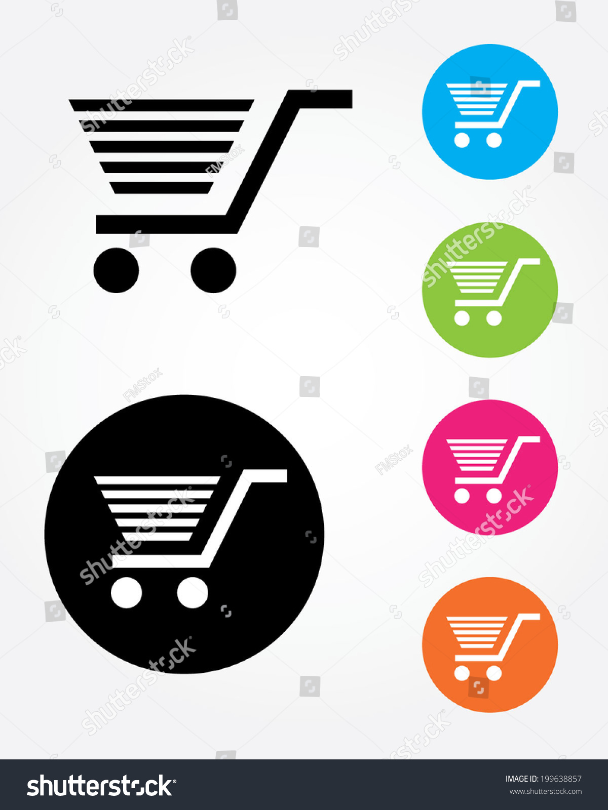 Vector shopping cart icon set #199638857