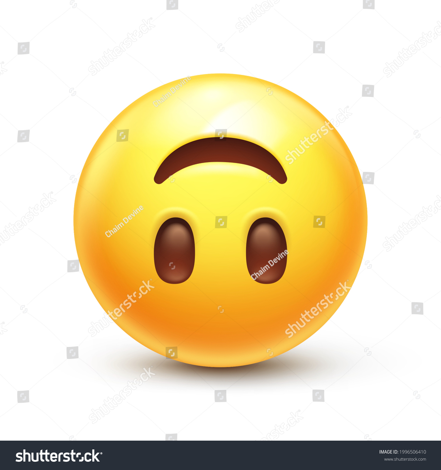 Upside Down Emoji. Silly Emoticon, Inverted - Royalty Free Stock Vector 