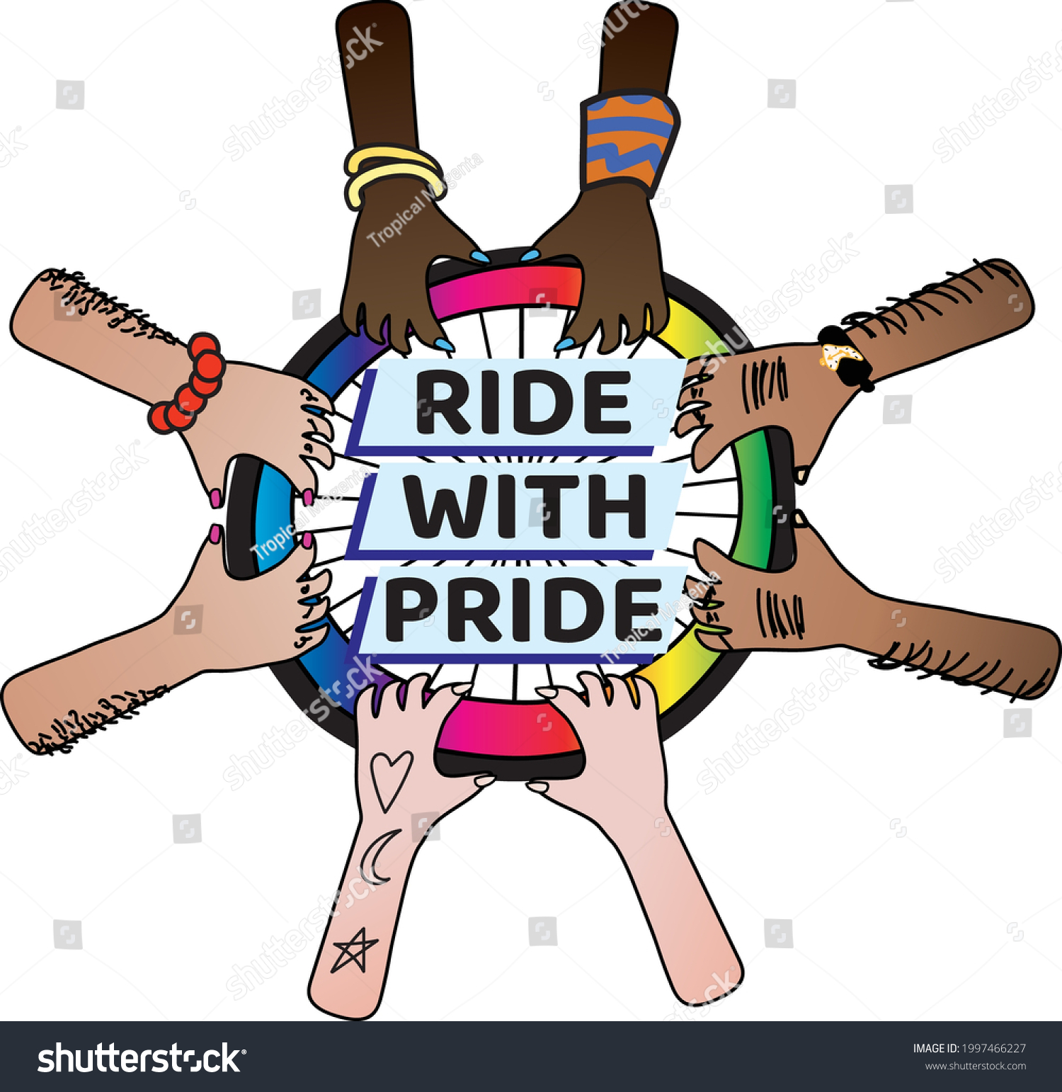 Ride With Pride Lgbtqia Cycling Pride Gay Royalty Free Stock Vector 1997466227 2583