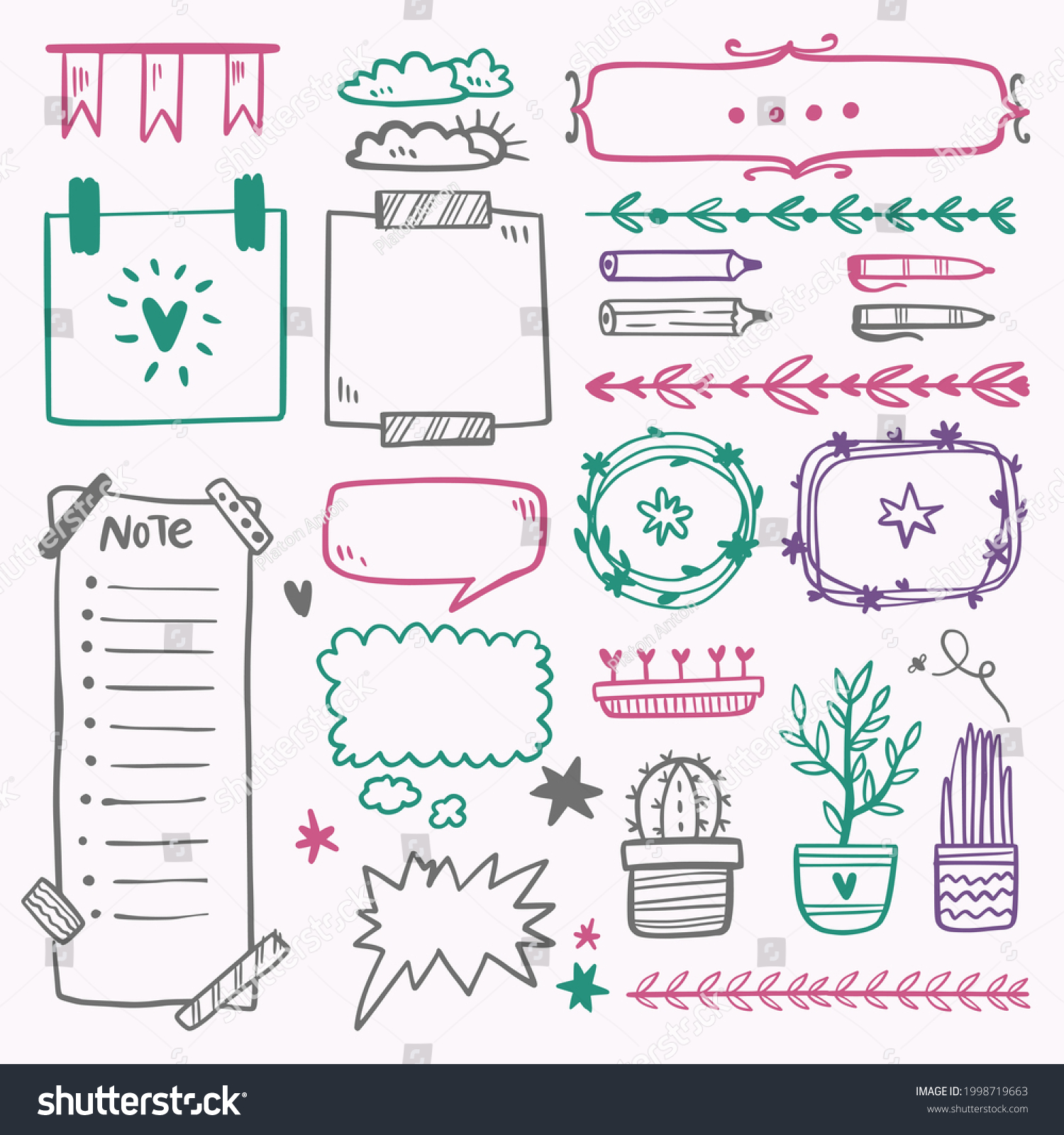 Bullet journal element. Handwritten sketch - Royalty Free Stock Vector ...