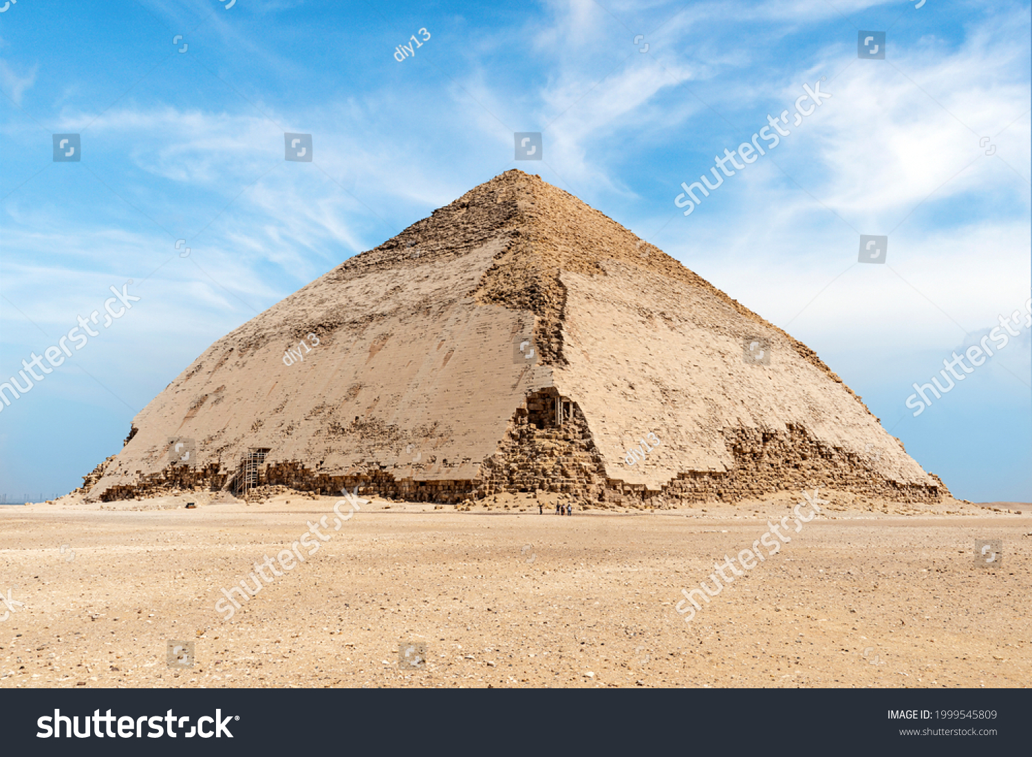 View of Pyramid of Snefru, Bent Pyramid on a - Royalty Free Stock Photo ...