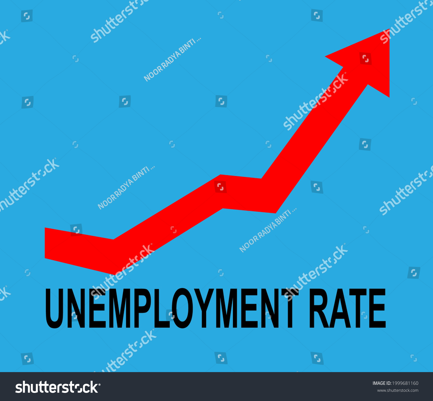 Graph of increasing unemployment rate during Royalty Free Stock