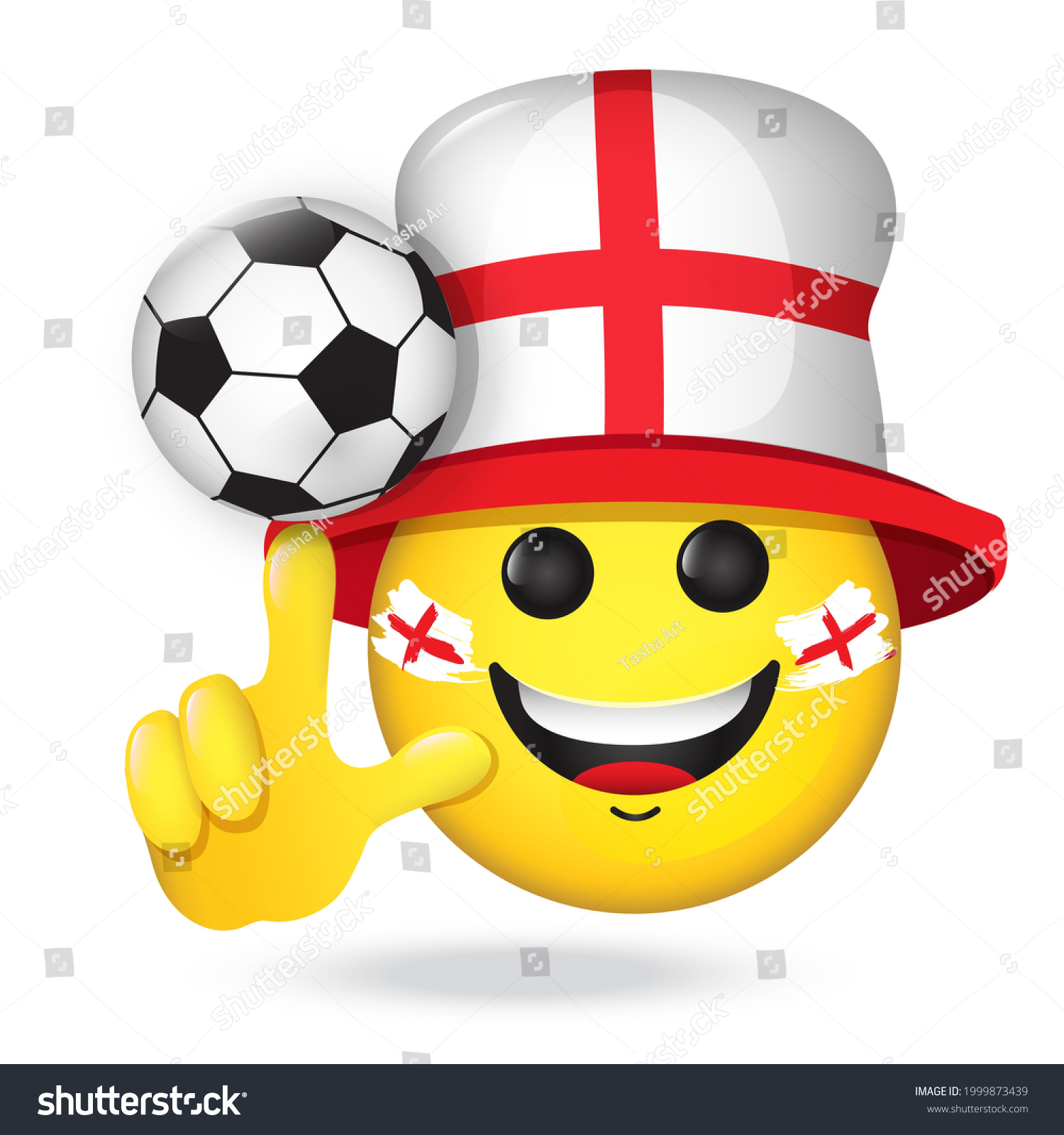 Football fan emoji. Vector emoticon in English Royalty Free Stock