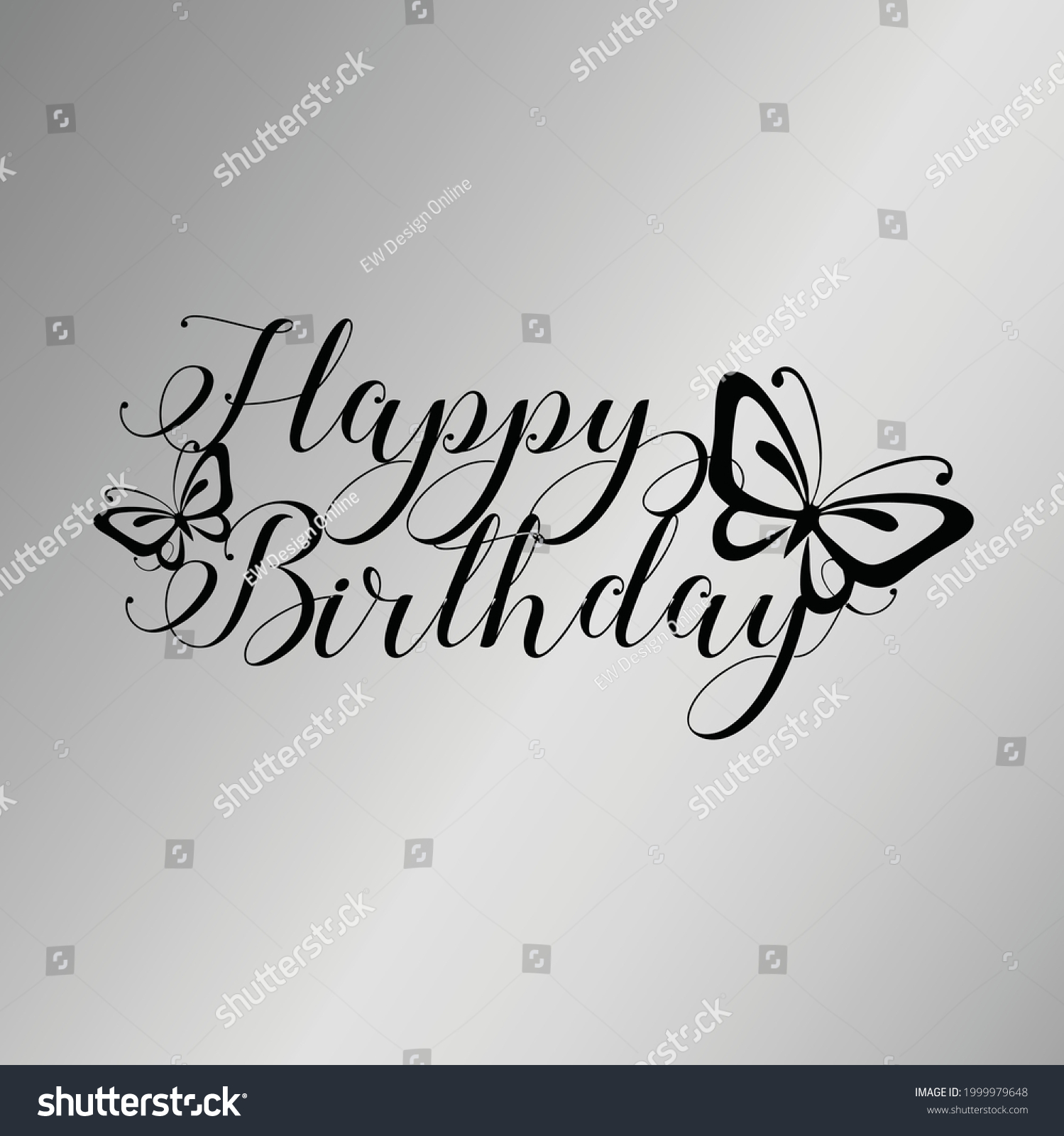 butterfly themed cuttable printable happy - Royalty Free Stock Vector ...