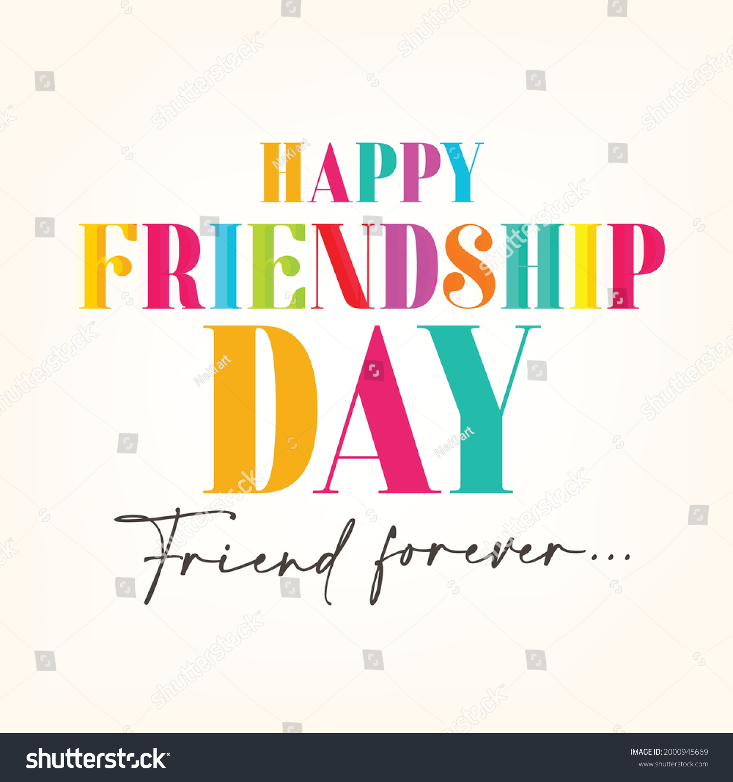 Happy Friendship Day Calligraphy Typography - Royalty Free Stock Vector ...