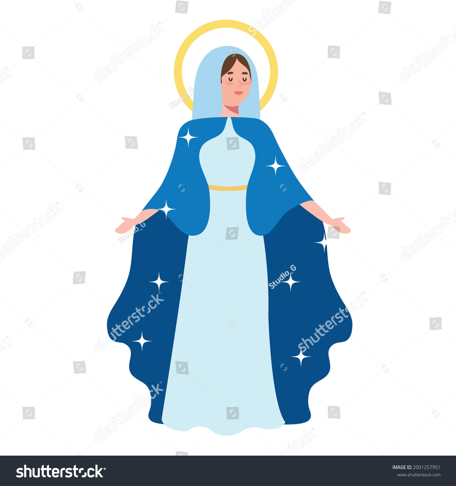 Assumption of Mary with open arms - Royalty Free Stock Vector ...