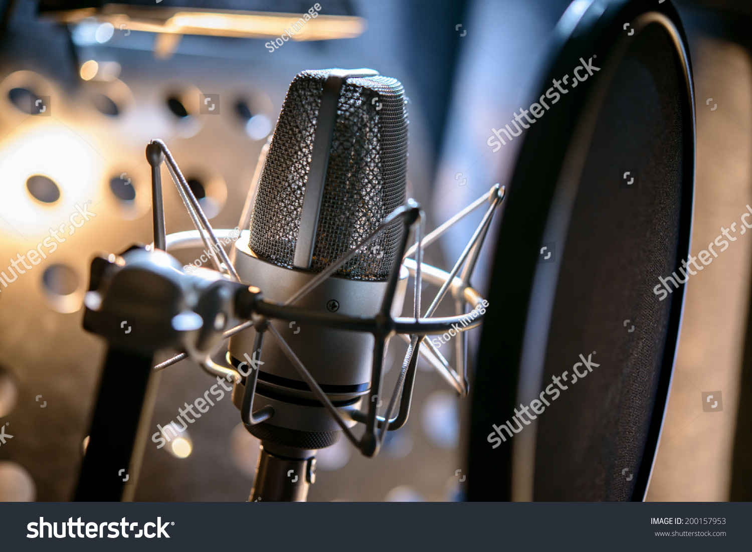 Microphone in a recording studio #200157953