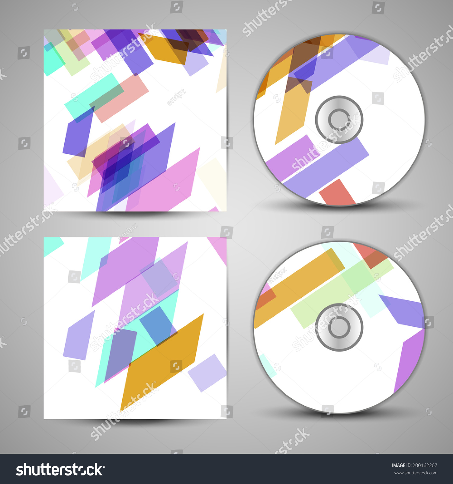 Vector cd cover set for your design, abstract - Royalty Free Stock ...