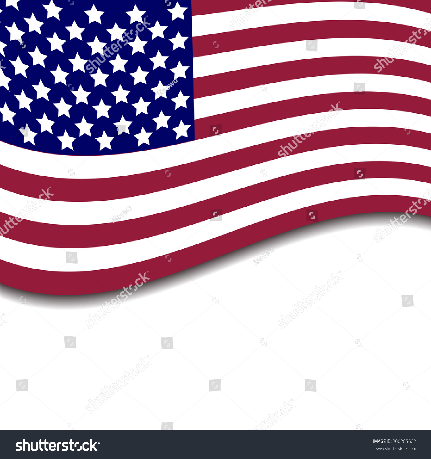 Colorful vector illustration of independence day USA with national flag and spase for text, holiday card by July 4 #200205602