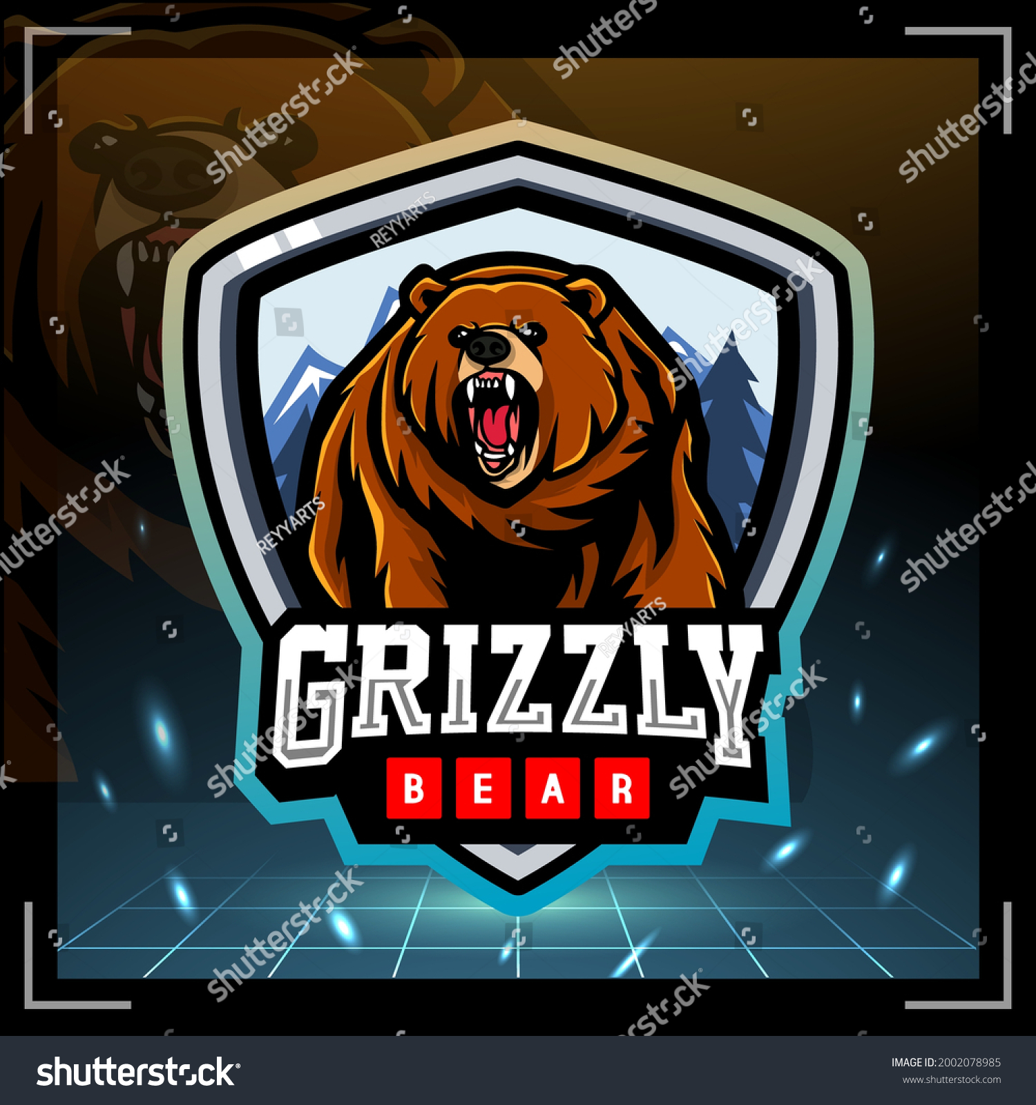 Grizzly bear mascot. esport logo design - Royalty Free Stock Vector ...