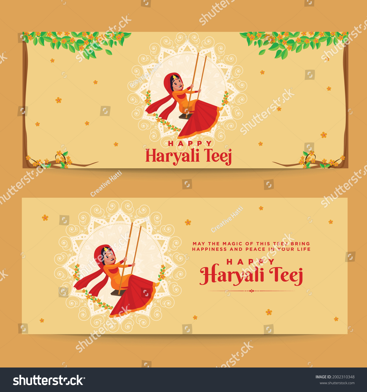 Happy Haryali teej banner design template. - Royalty Free Stock Vector ...