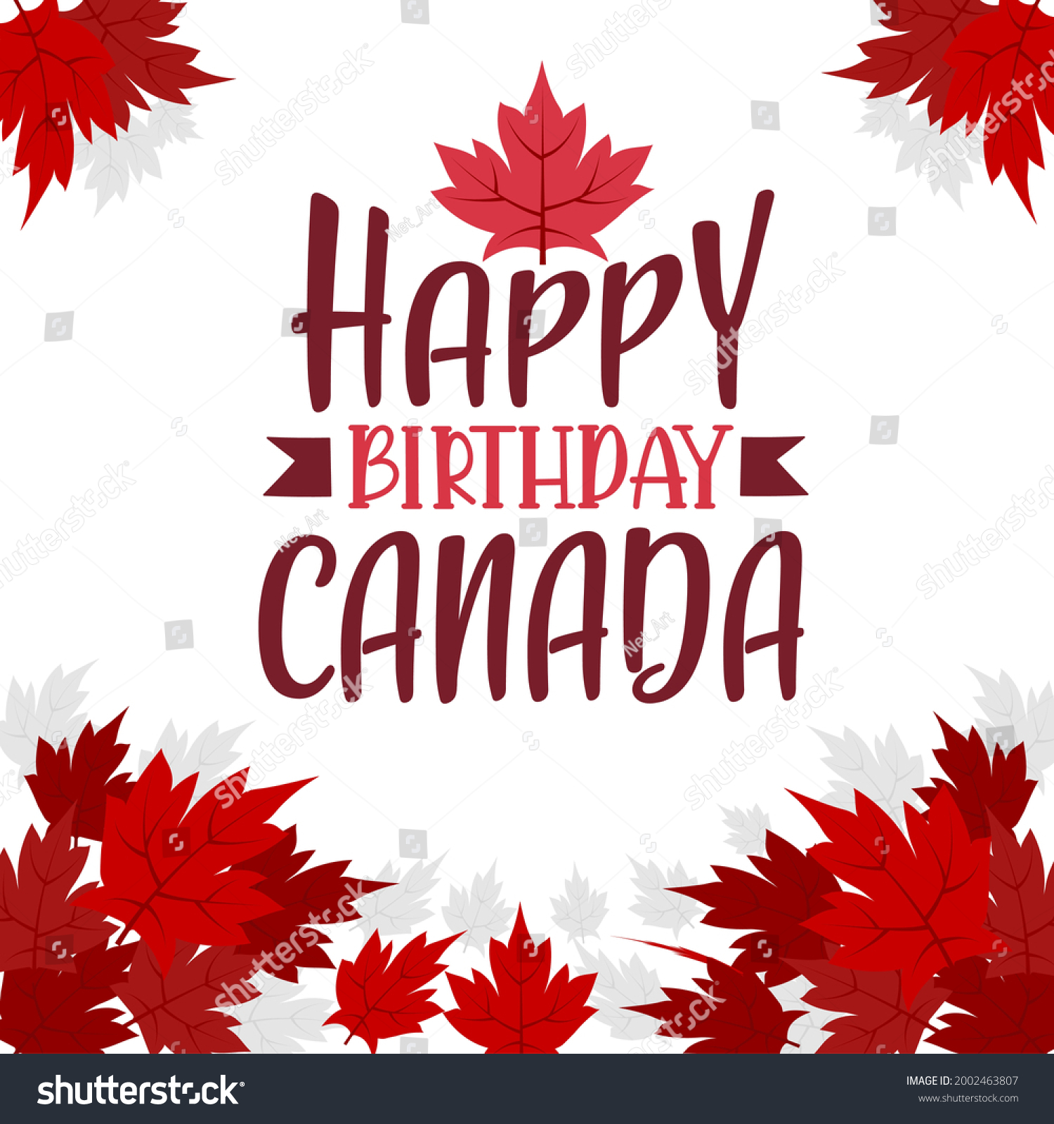 Happy Birthday Canada, Canada day typography - Royalty Free Stock ...