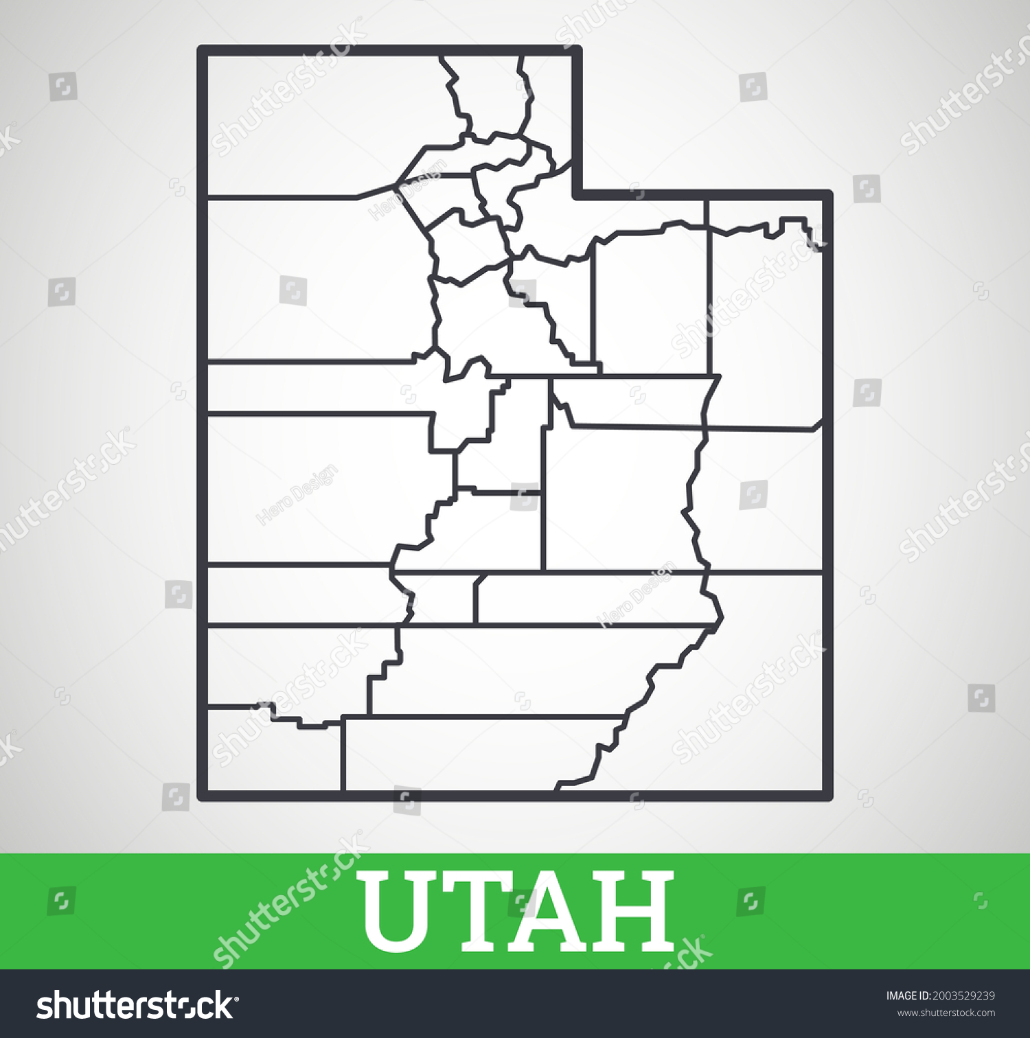 Simple outline map of Utah, America. Vector - Royalty Free Stock Vector ...