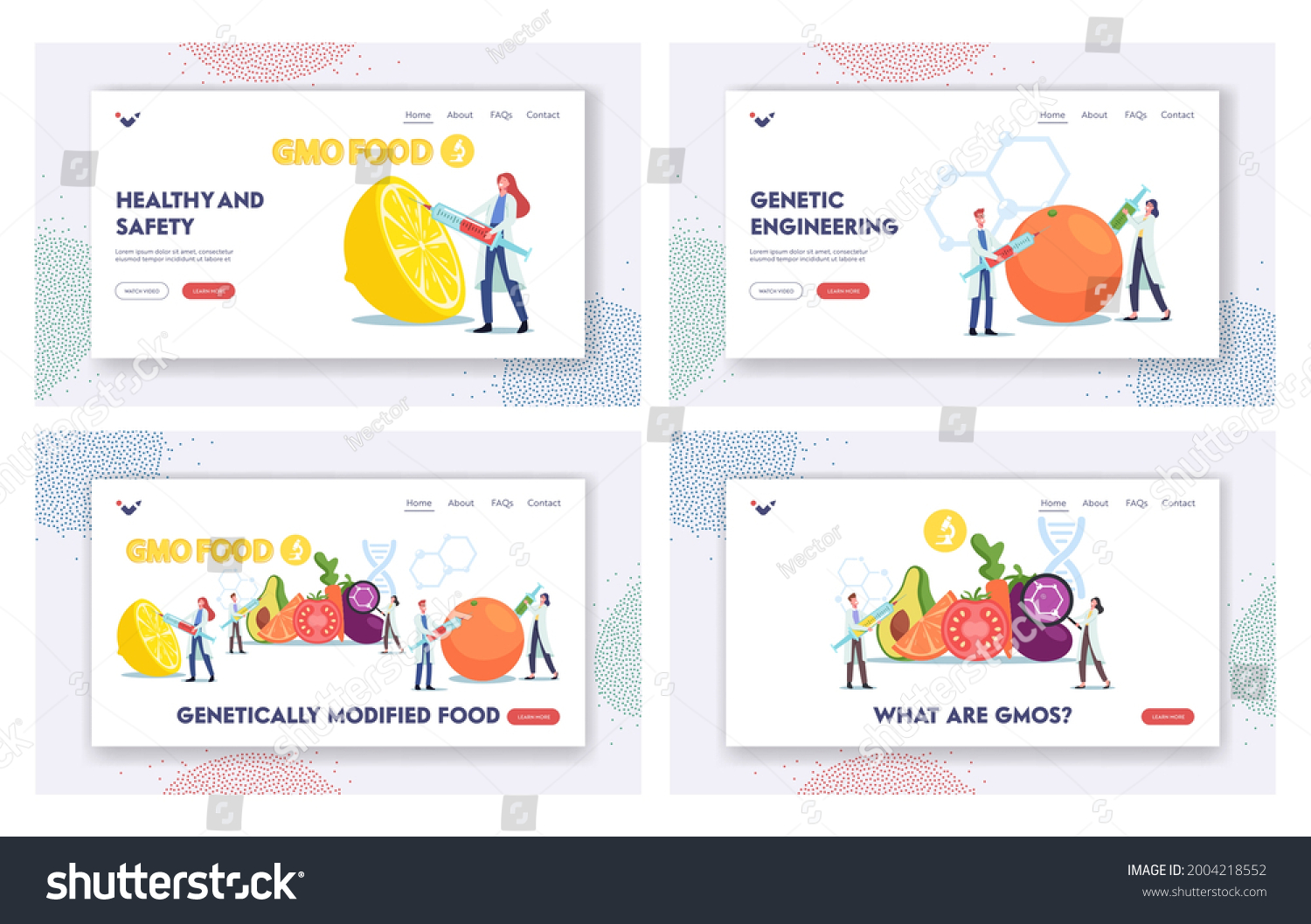 Genetically Modified Food Landing Page Template - Royalty Free Stock ...