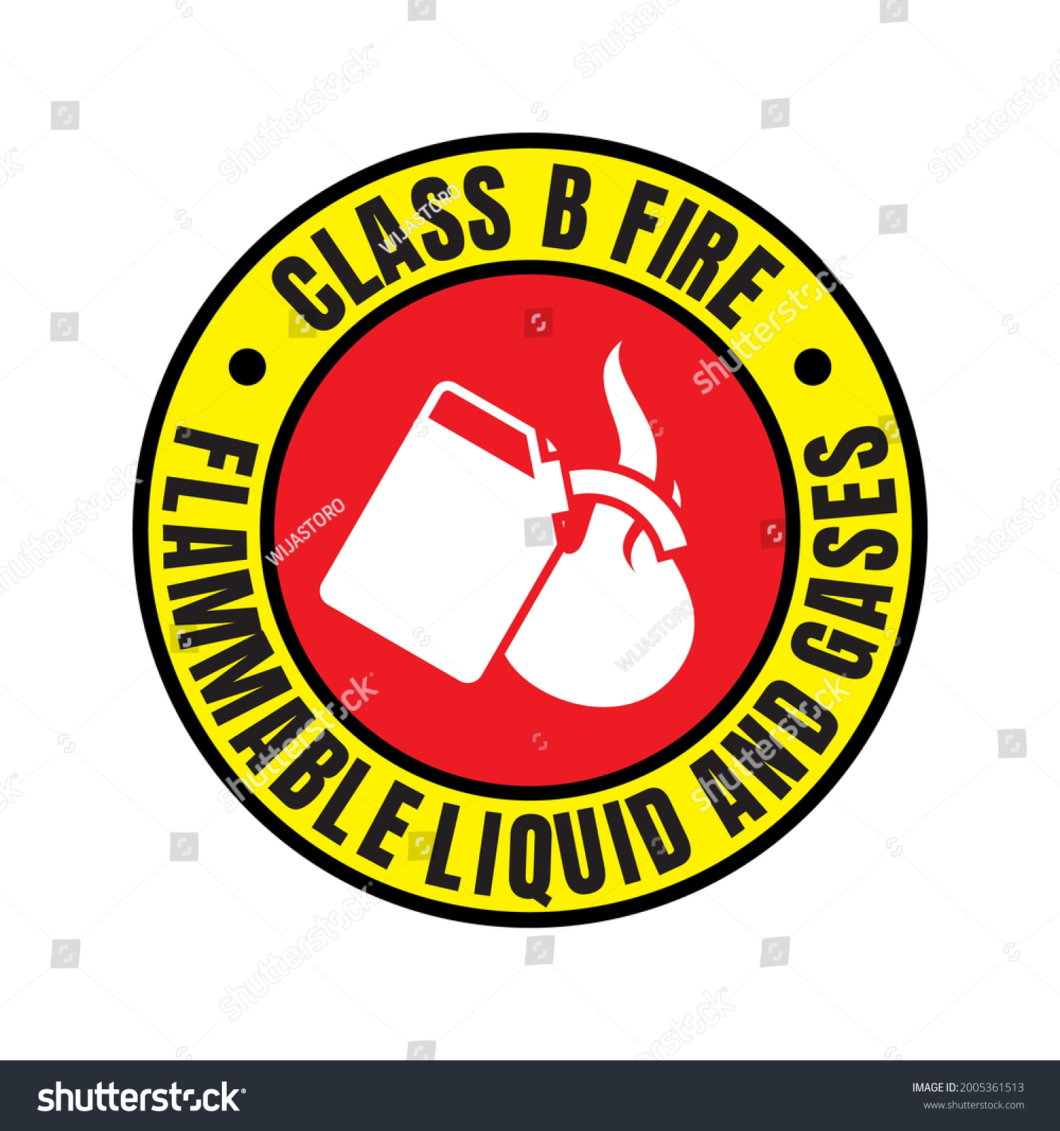 Class B Of Fire Classification. Rounded Circle - Royalty Free Stock ...