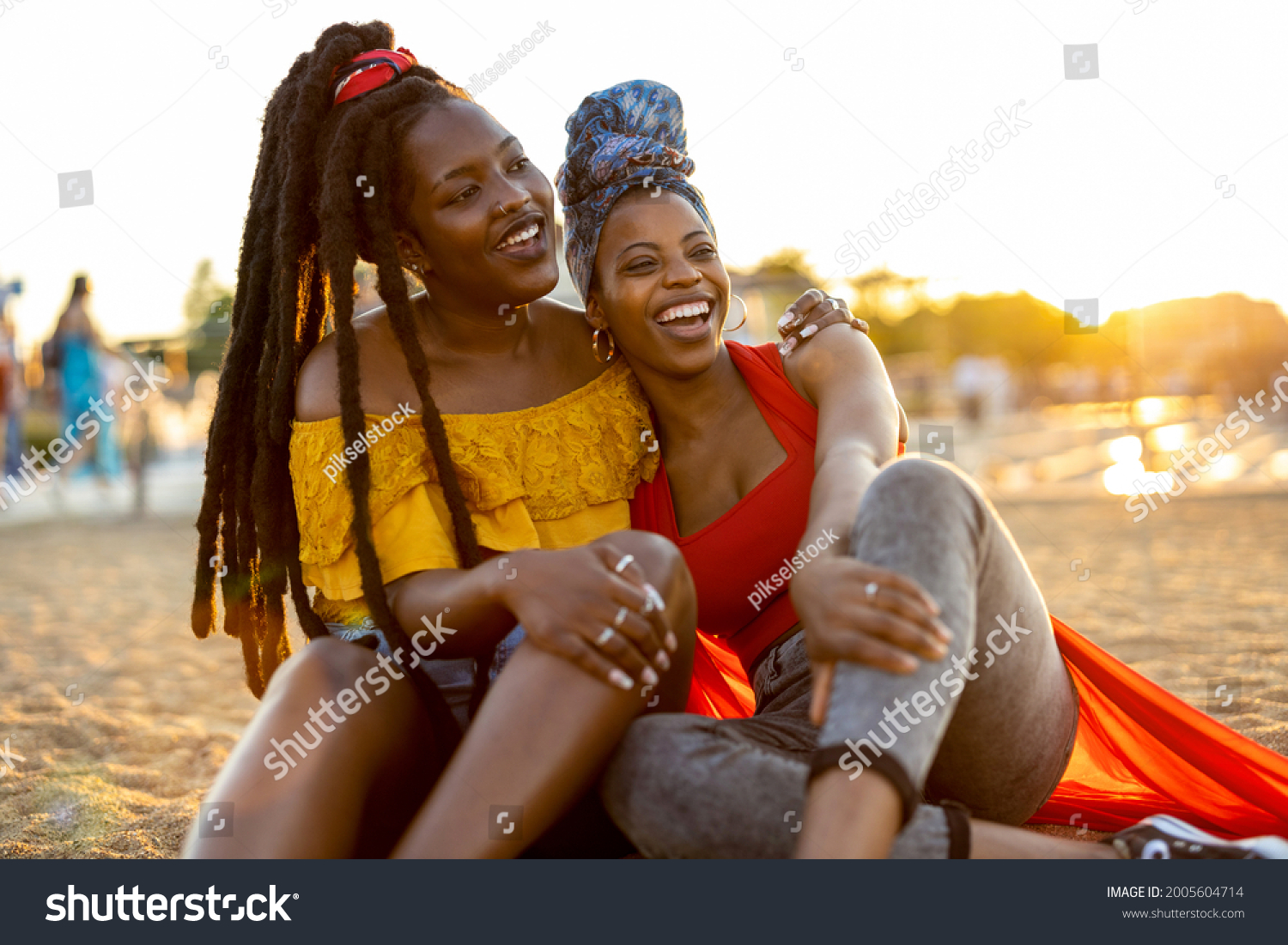 Two girlfriends having fun outdoors
 #2005604714