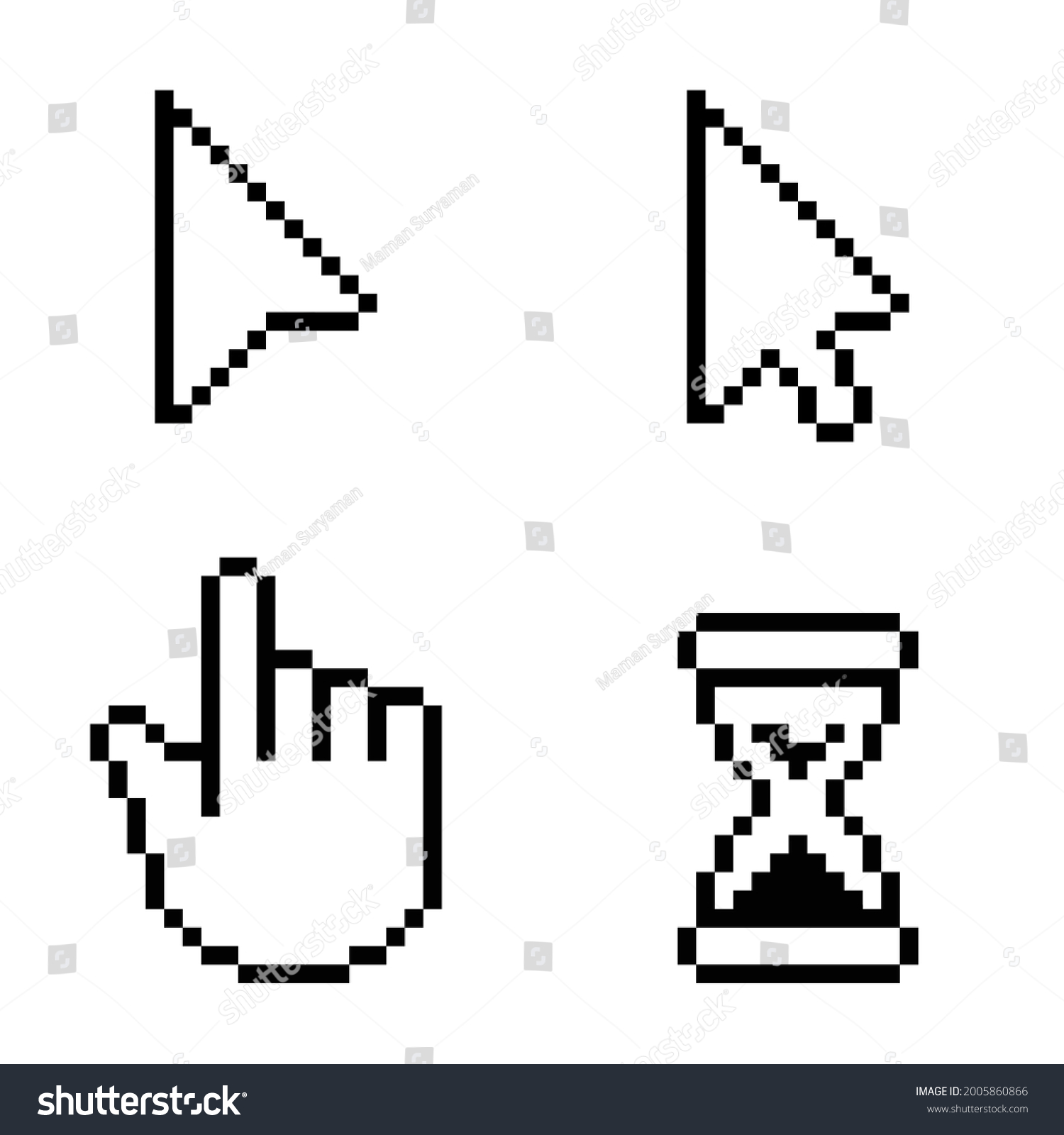 Pixel Cursors Vector Icons Hand Cursor Mouse Royalty Free Stock Vector 2005860866 9699