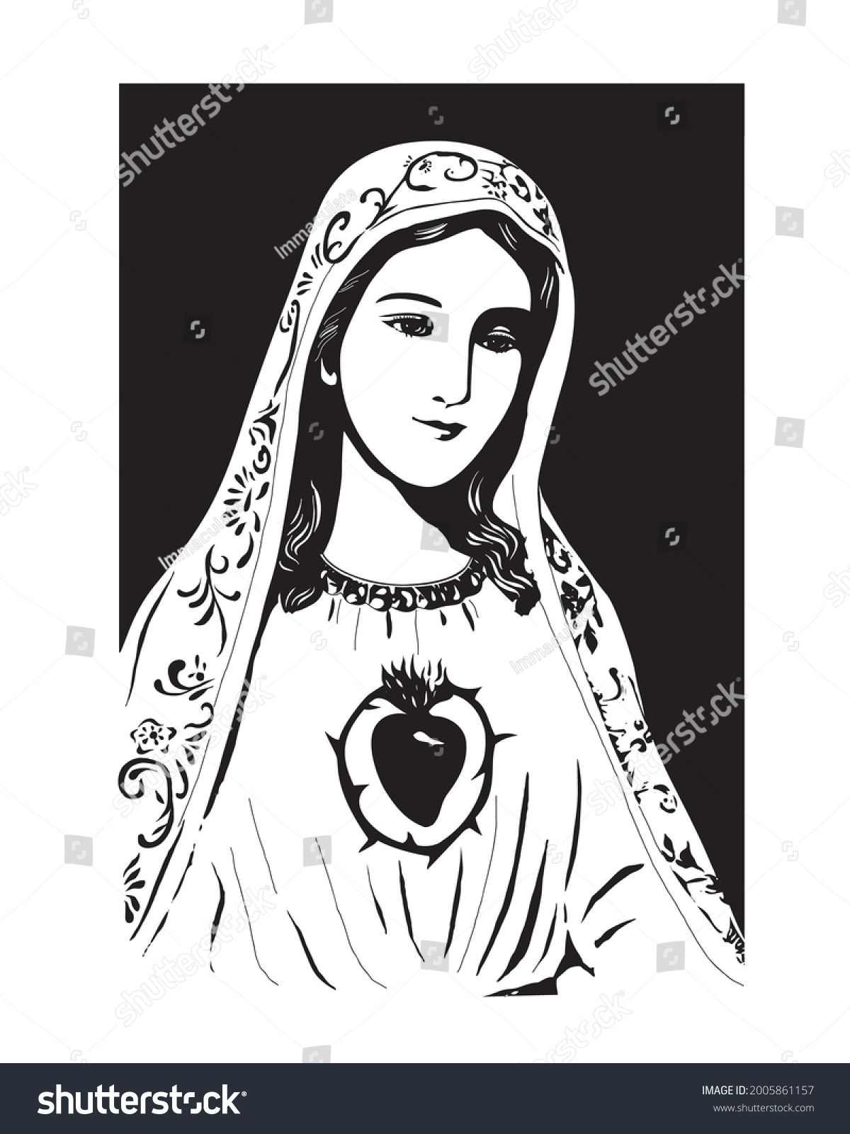 Our Lady of Fatima vector Virgin Mary Immaculate - Royalty Free Stock ...