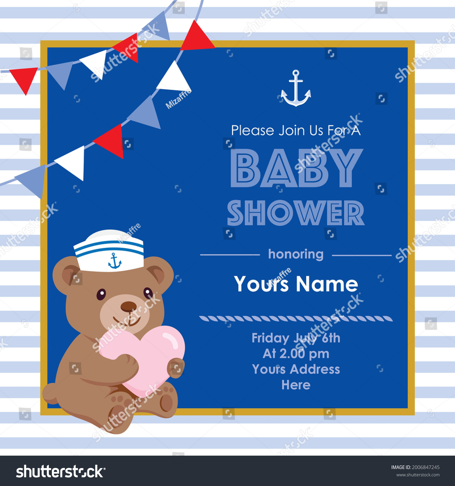 baby-shower-invitation-card-template-sailor-royalty-free-stock