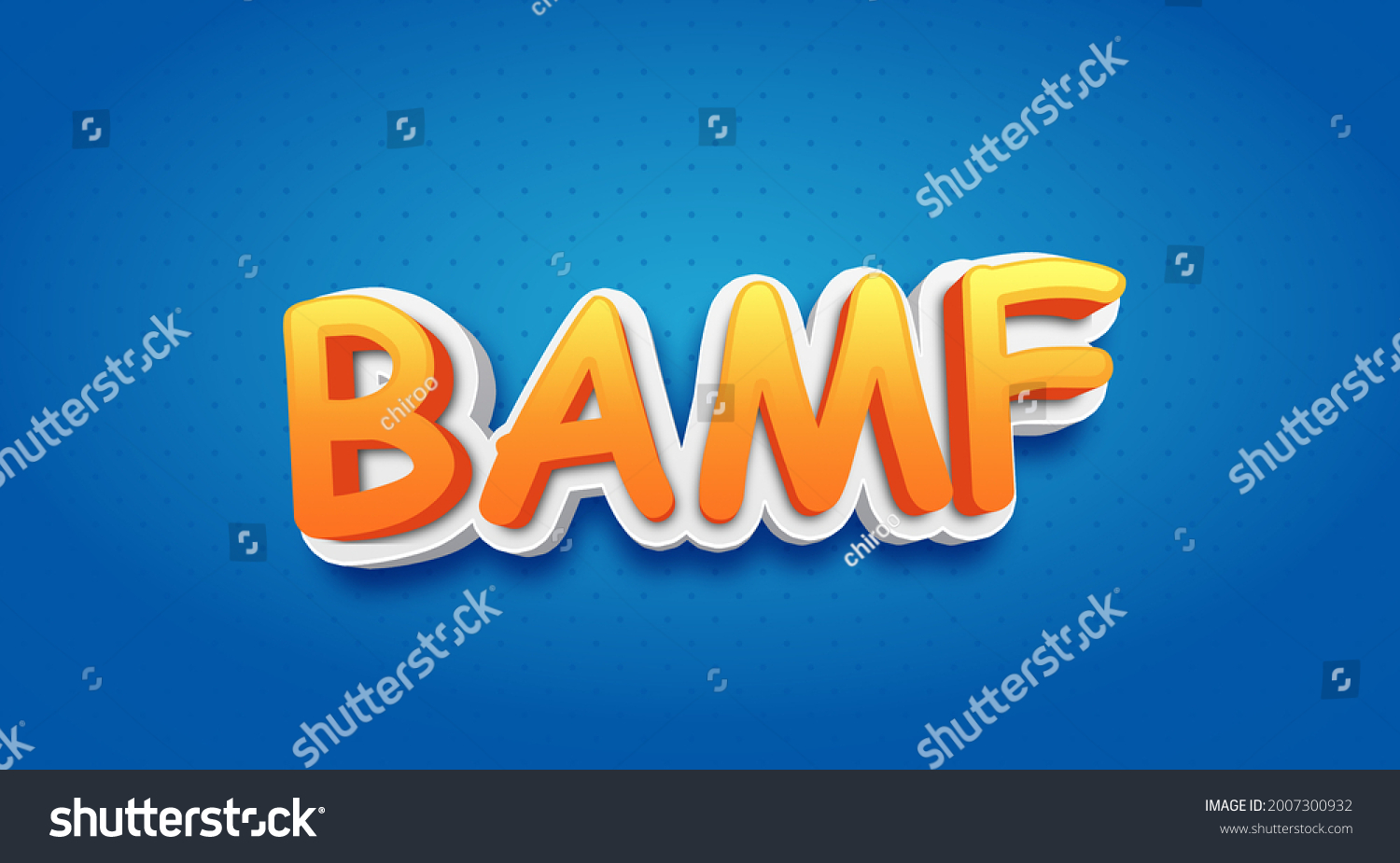 BAMF Comic Speech 3d Text Style Effect Mockup on - Royalty Free Stock ...