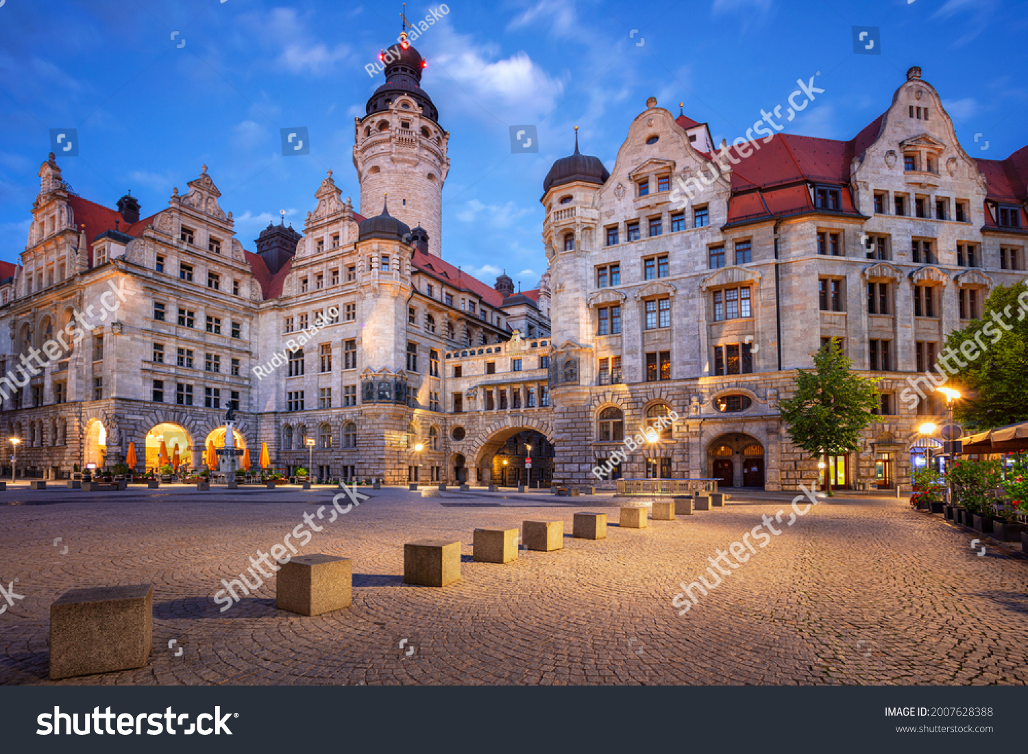 Leipzig, Germany. Cityscape image of Leipzig, Germany with New Town Hall at twilight blue hour. #2007628388