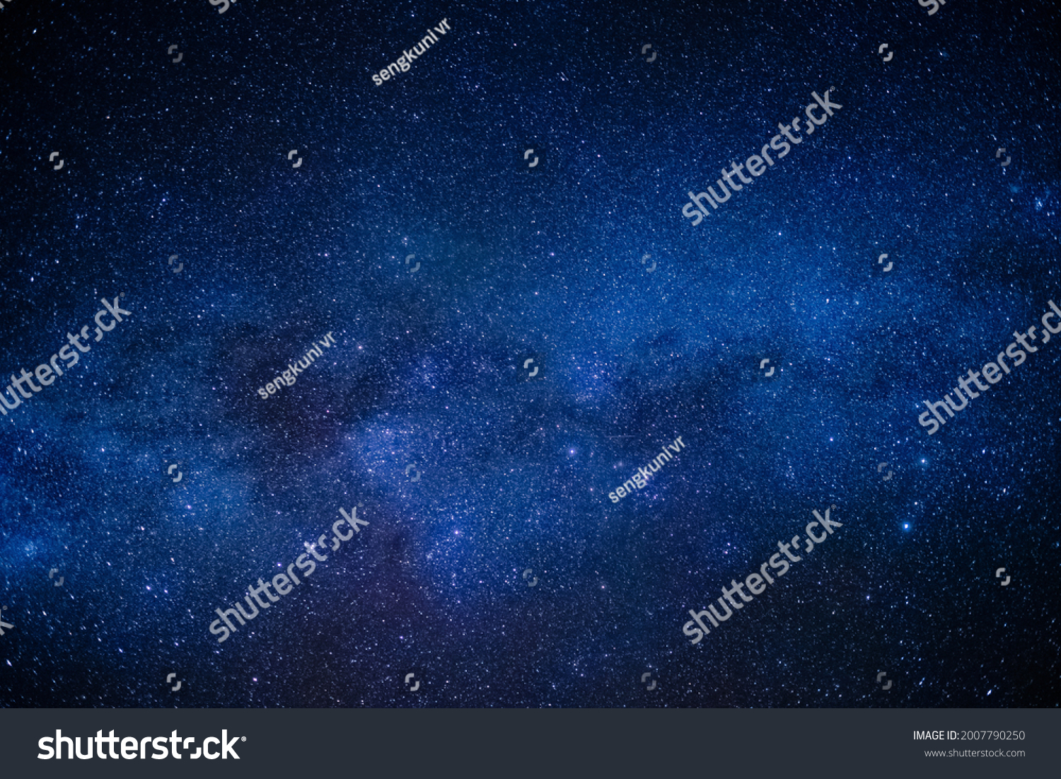 Night starry sky, blue shining space. Abstract background with stars, cosmos. #2007790250