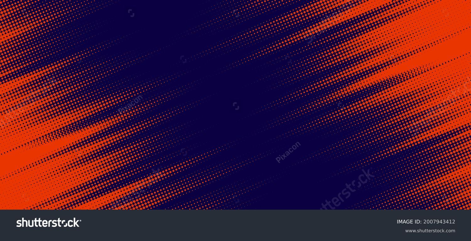 Abstract speed lines style orange color halftone banner design template. Vector illustration. #2007943412