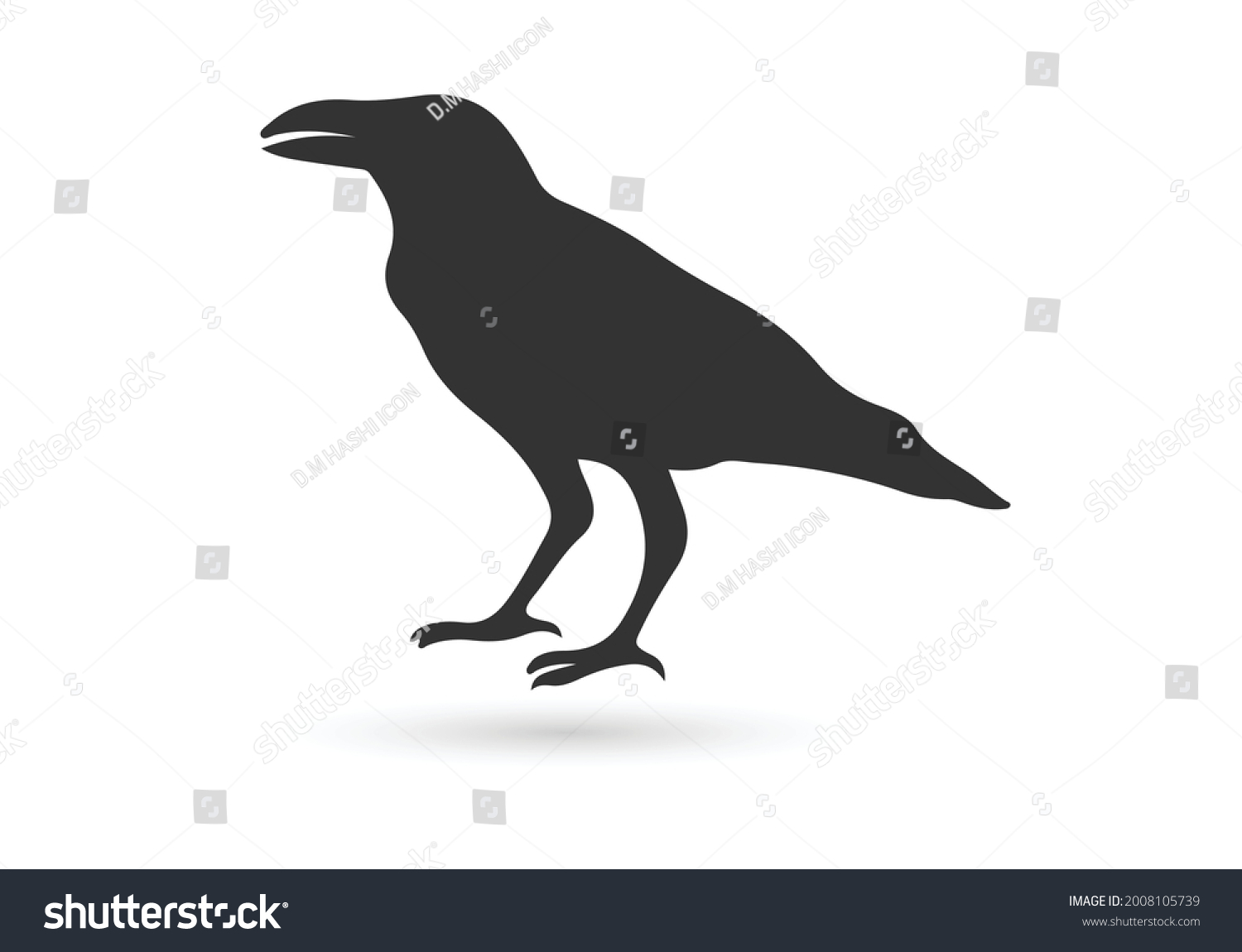 Crow Icon Silhouette Vector Illustration Royalty Free Stock Vector Avopix Com