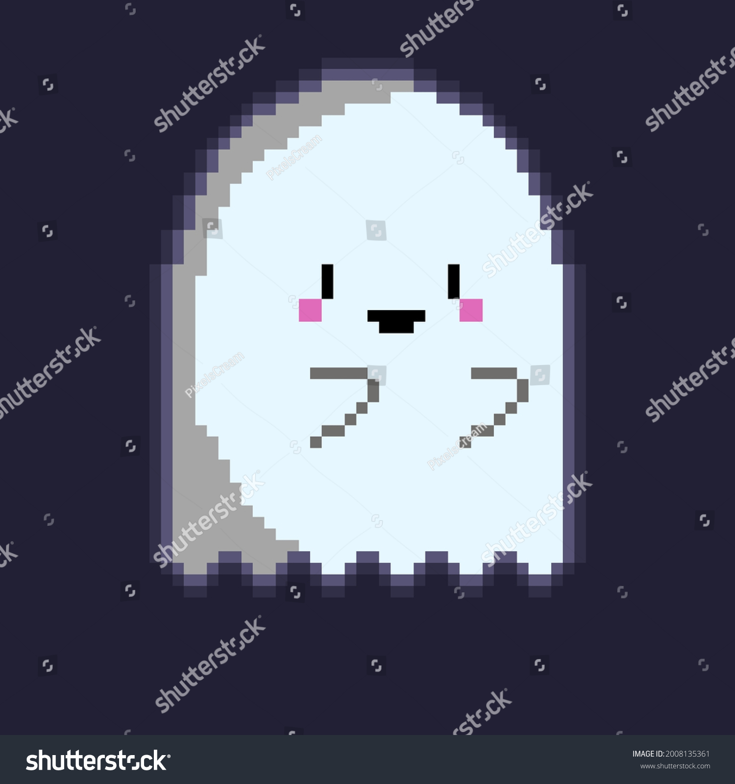 Cute ghost pixel art character for wallpaper - Royalty Free Stock ...