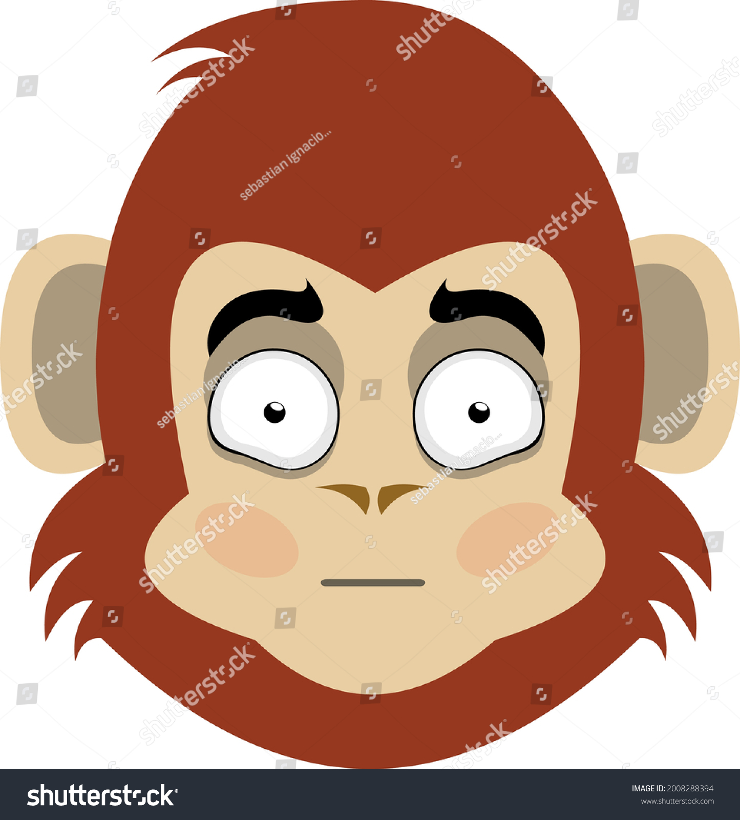 Vector emoticon illustration of a cartoon monkey - Royalty Free Stock ...