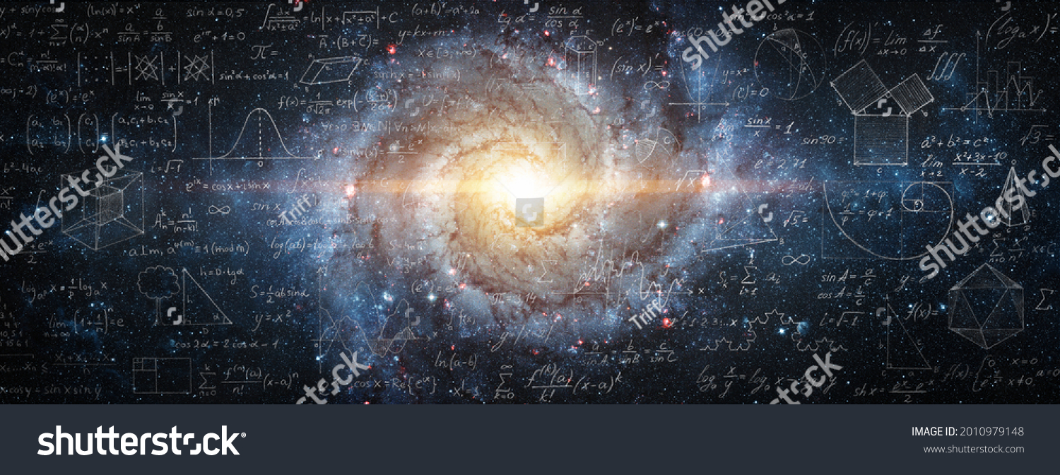 Mathematical and physical formulas against the background of a galaxy in universe. Space Background on the theme of science and education. Elements of this image furnished by NASA. #2010979148