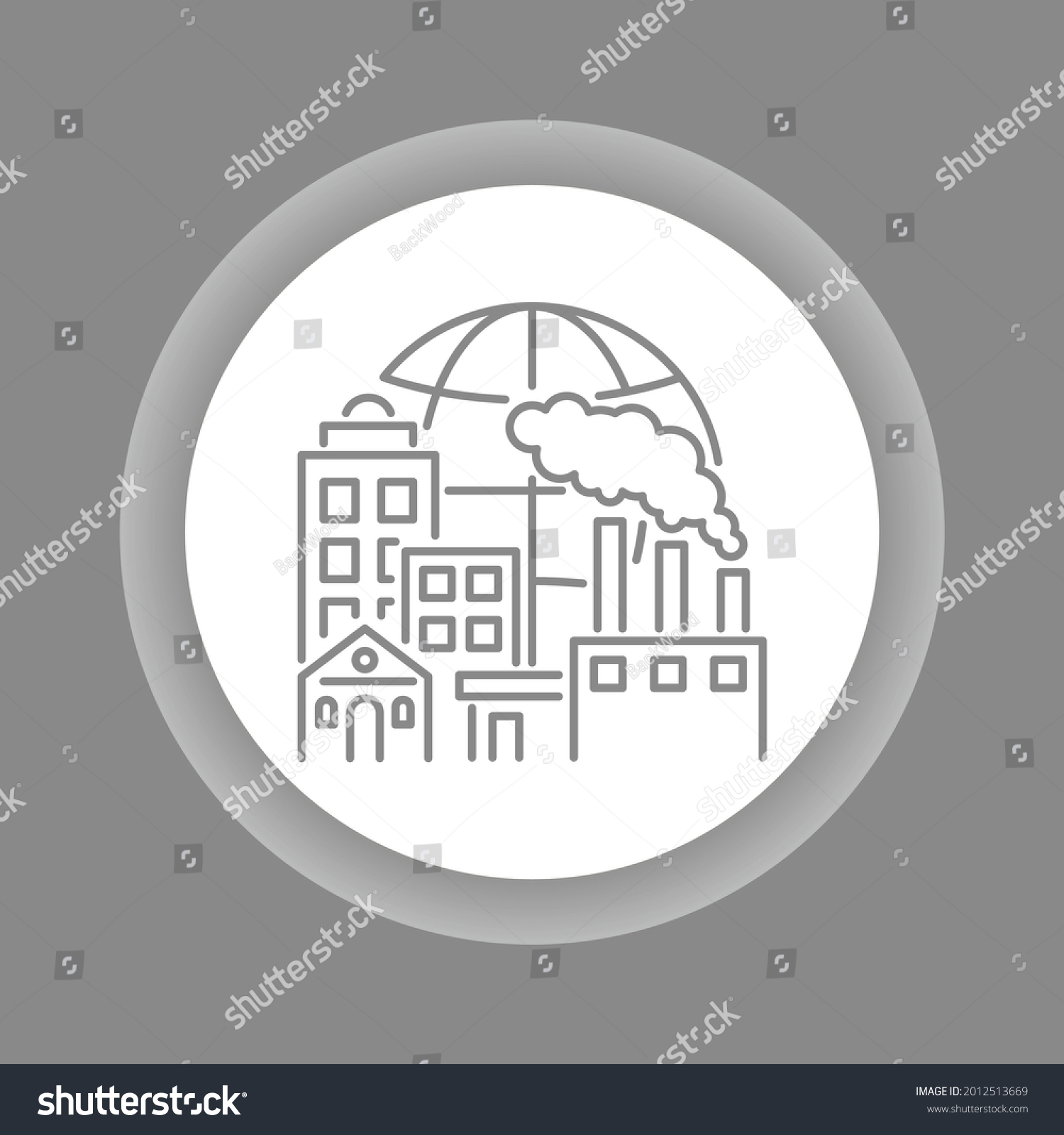 Urban Sprawl Color Button Icon. Urbanization. - Royalty Free Stock ...